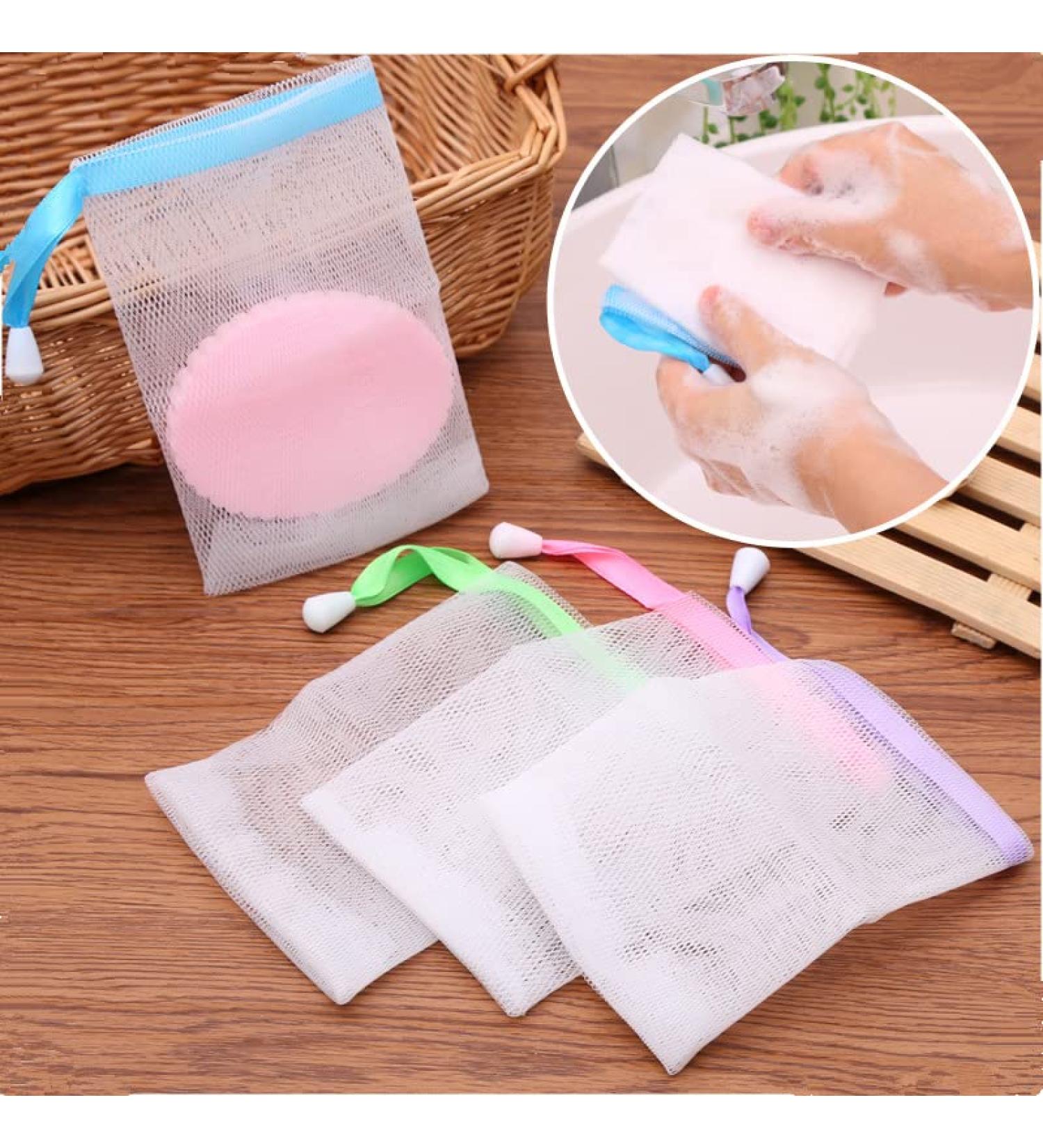 20-Pack Magnoloran Double Layer Mesh Soap Saver Pouch for Exfoliating and Bubble Foam Net Handmade Soap - Body and Facial Cleaning Tool - Buy Online on SooperMarket.com