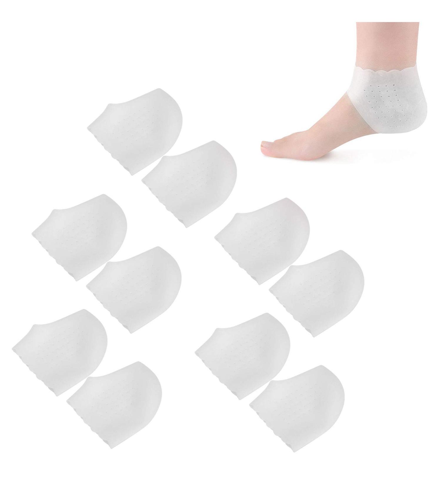 5 Pair Heel Protectors for Shoes Moisturizing Heel Socks Heel Pads Cushion Protectors Moisturizing Heel Protective Cover Wrap for Women to Heal and Treat Dry Cracked Heels(White) - Buy Online on SooperMarket.com