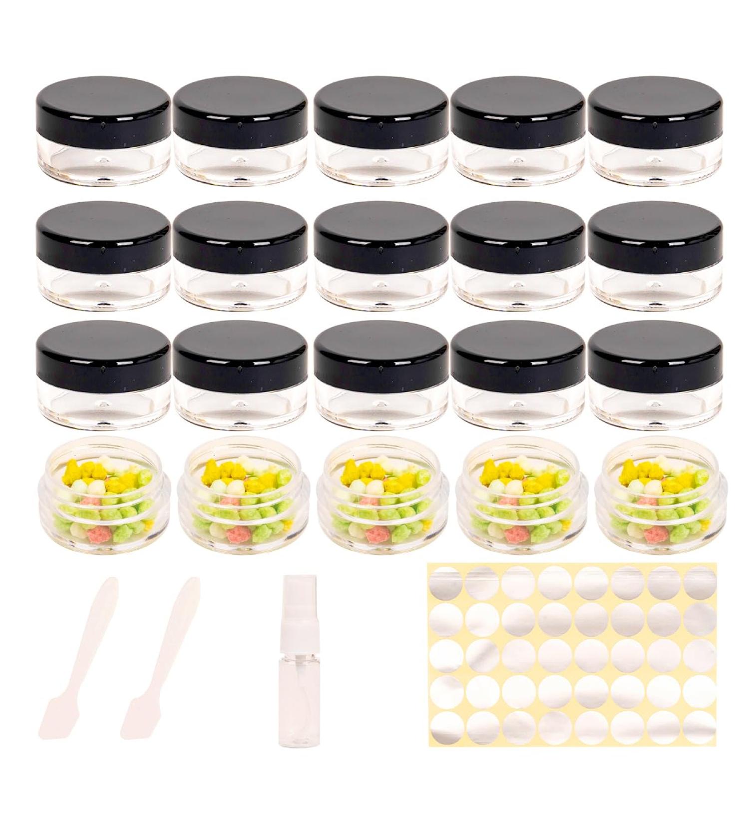 20 Black 10ml Jars with Lids - Perfect for Lip Balm Creams & Crafts | Empty Storage Solutions - Buy Online on SooperMarket.com
