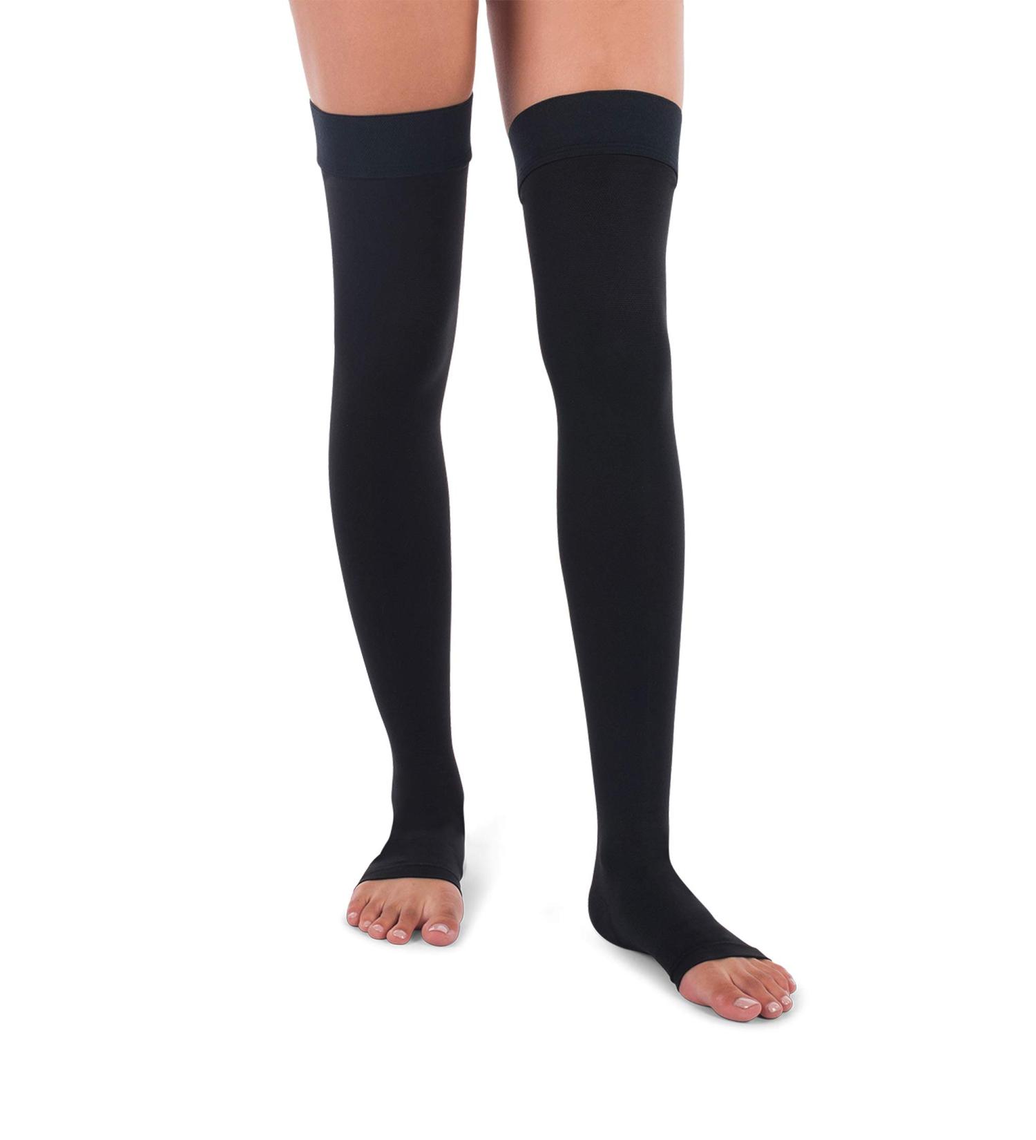 JOMI Compression Unisex Thigh High Stockings 30-40mmHg Premiere Open Toe - X-Large Black - Buy Online on SooperMarket.com