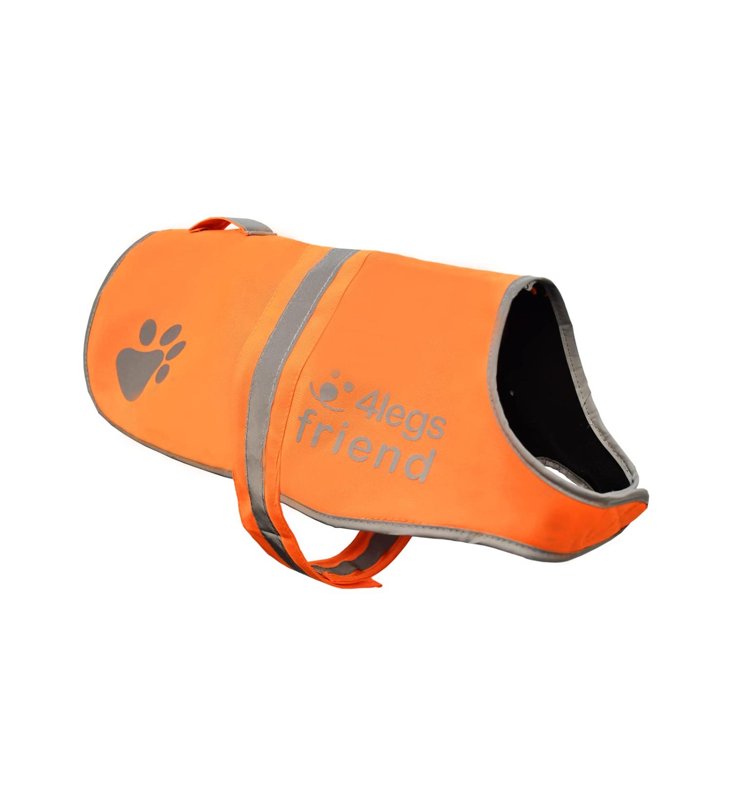 Reflective Light Fleece Dog Coat - High Visibility & Safety - 5 Sizes Available | Perfect for Outdoor Activities - Orange M - Buy Online on SooperMarket.com