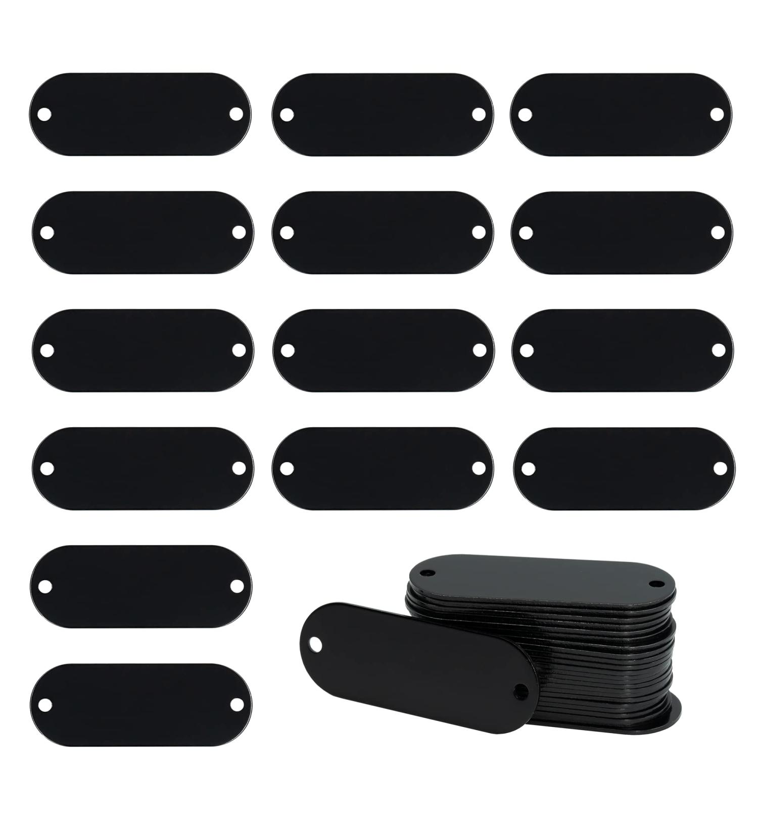 StayMax Aluminum Engraving Blanks Tags Stamping Blanks Tags with 2 Holes 25 Pack (Black) - Buy Online on SooperMarket.com