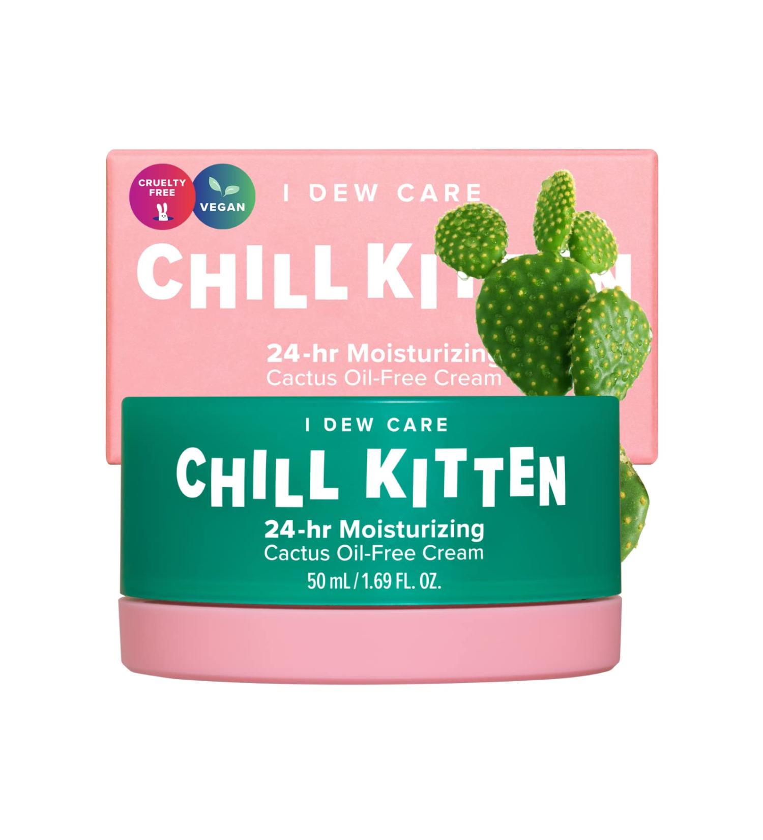 I DEW CARE Chill Kitten Moisturizer Face Cream - 24 Hour Aloe Vera Gel for Dry & Red Skin - Cactus Oil-free Formula - 1.69 Fl Oz - Buy Online on SooperMarket.com