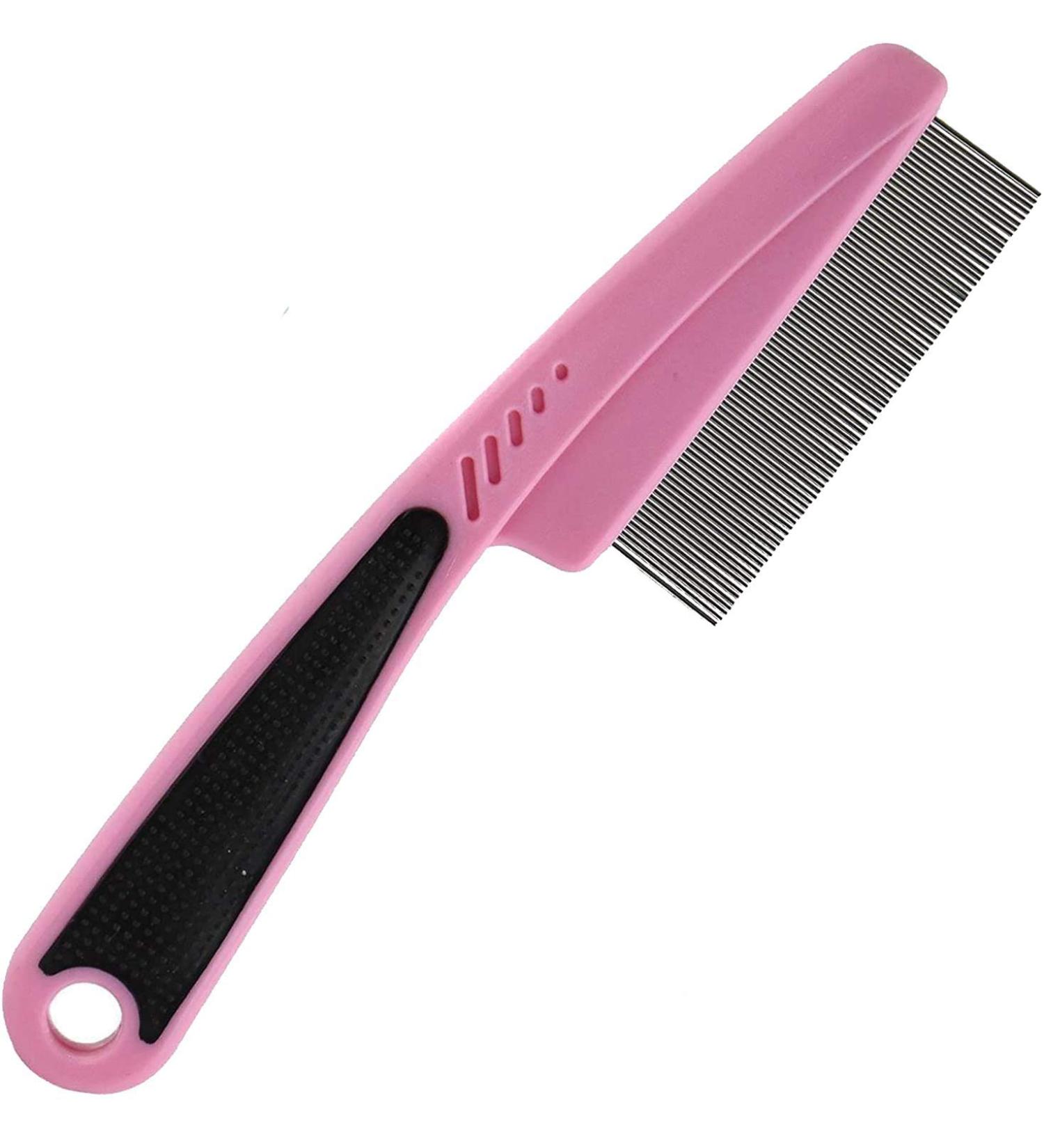 Pet Hair Comb Fine Flea Pet Comb For Dogs Cats Puppy Animals Pet Comb (Pink)