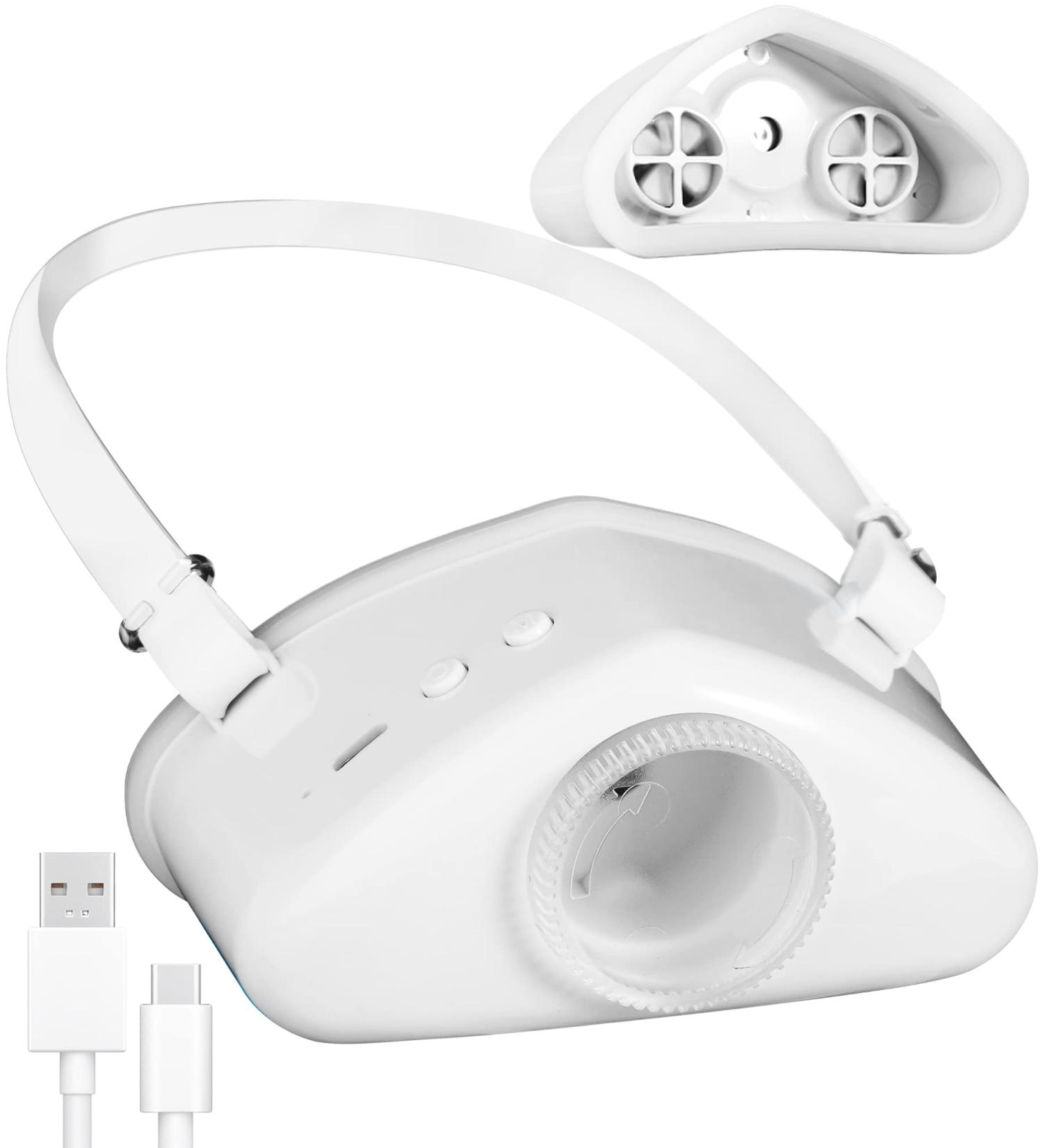 Anti Snoring Device with Fogging Mode, 3-Speed Wind Adjustment, and Fixing Strap - White | Men and Women - Buy Online on SooperMarket.com