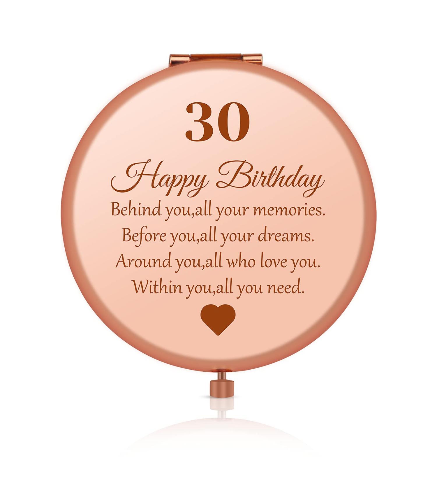 30th Birthday Gifts for Women - Rose Gold Compact Mirror for Her | 1991 Birthday Gift - Buy Online on SooperMarket.com