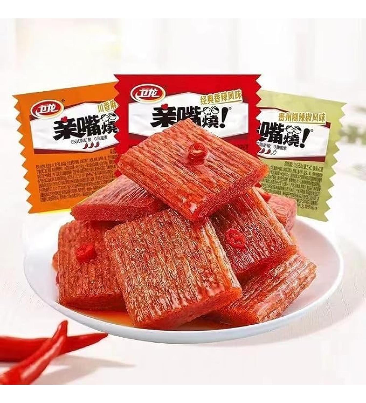 Weilong Qinzuishao Spicy Strips Latiao 12g/Bag Kissing Spicy Stick Small Gluten Ready-to-Eat hot and Spicy Gluten Famous Chinese Special Snack Gift Pack Instant Casual Snack (Spicy Flavor 80bag) Spicy flavor 80bag - Buy Online on SooperMarket.com