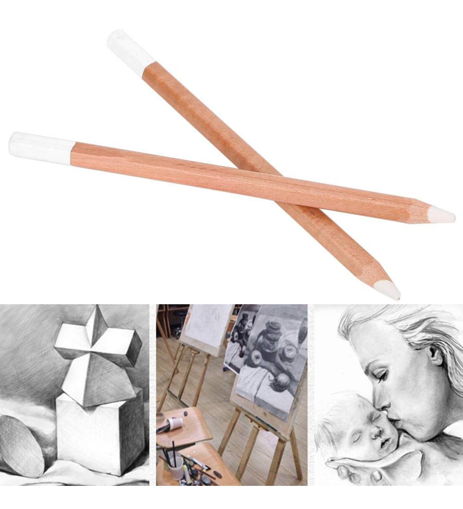 Professional White Coal Sketch Pencils - 2PC Set for Artists | Premium Drawing Supplies & Stationery - Buy Online on SooperMarket.com
