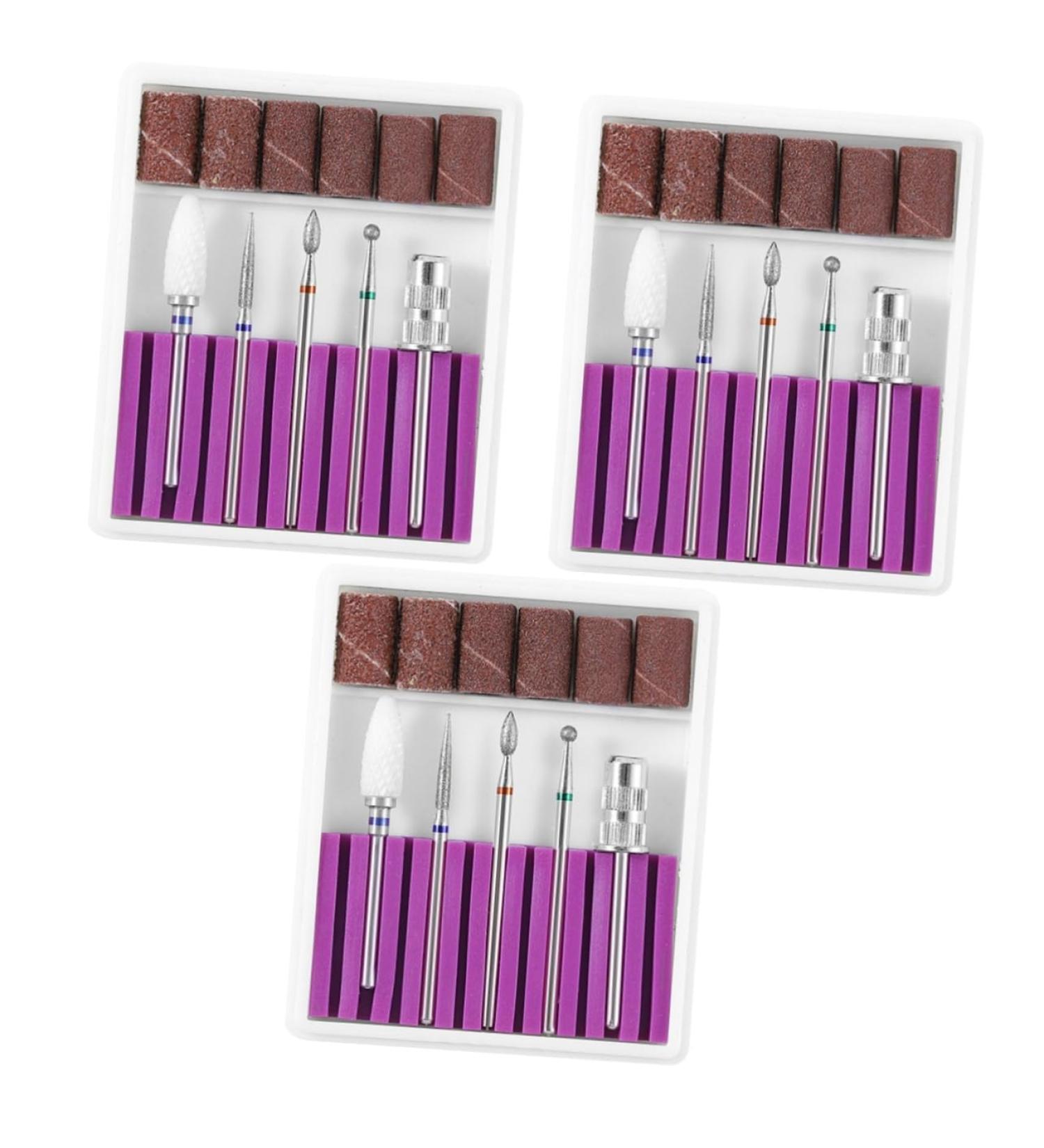 POPETPOP 3 Sets Nail Bits Nail Drill Tool Gel Polish Remover Drill Bit Manicure Drill Bits Cuticle Drill Bit Pedicure Bits Nail Polish Tools Nail Polish Accessories Purple Equipment Grid 6.5x5.5cmx3pcs Purplex3pcs - Buy Online on SooperMarket.com