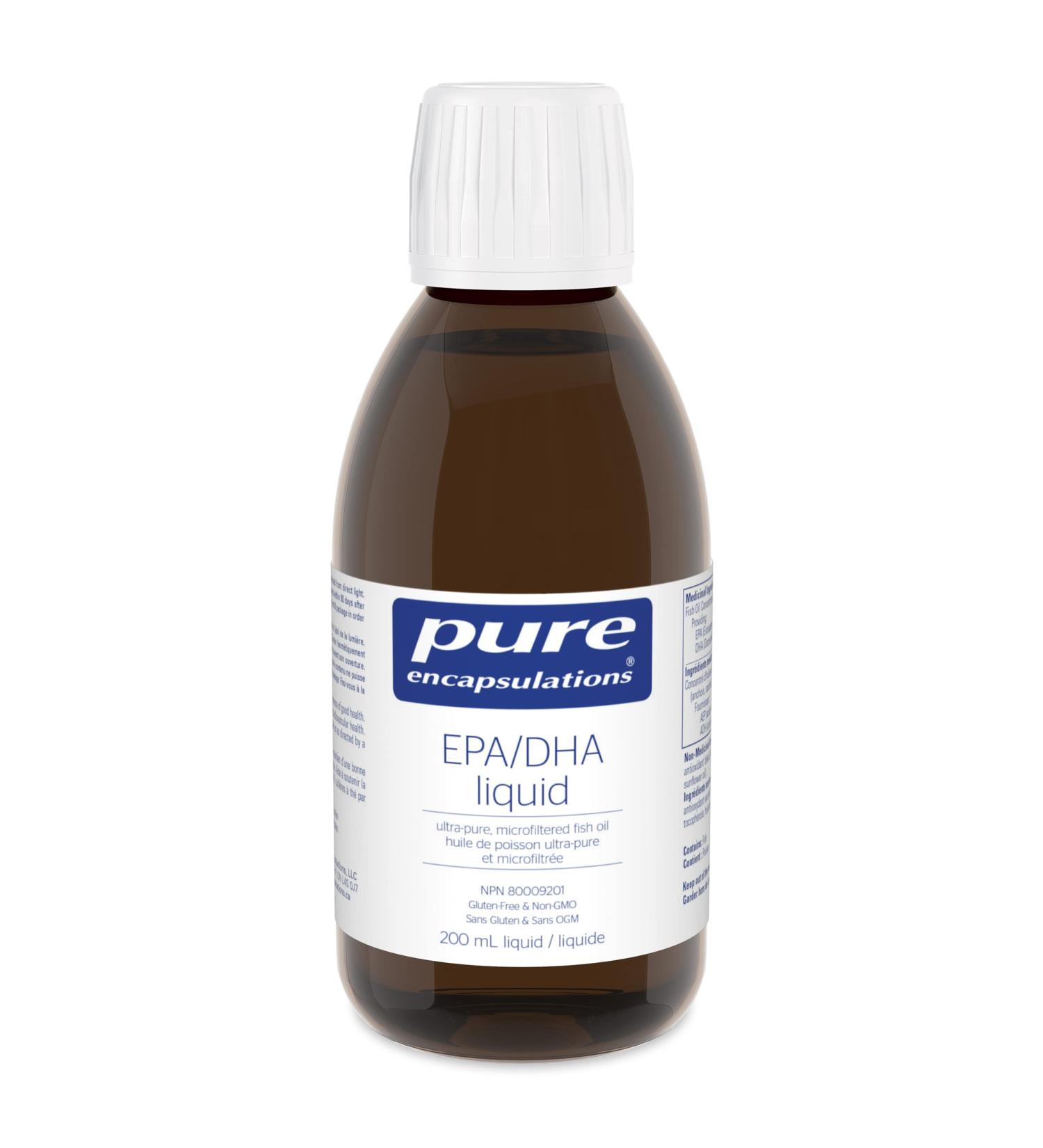 Pure Encapsulations - EPA/DHA Liquid - Ultra-Pure Microfiltered Fish Oil Liquid - 200 ml Liquid - Lemon Flavour - Buy Online on SooperMarket.com