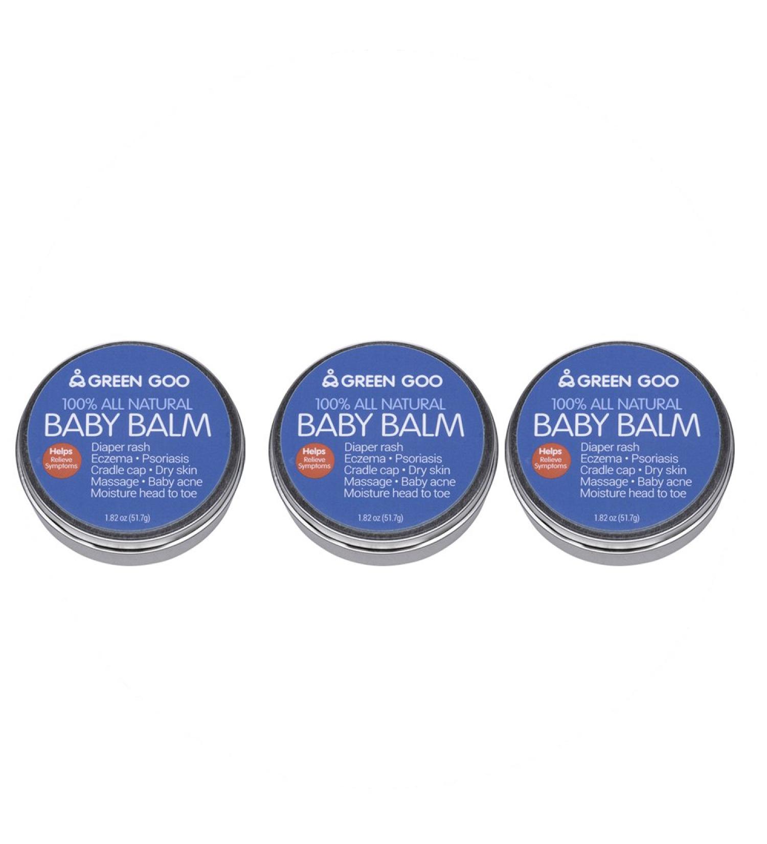 Green Goo Baby Balm Large Tin - 3 Piece Set 0.6 lb | Organic & Natural Baby Care | International Shipping Available - Buy Online on SooperMarket.com