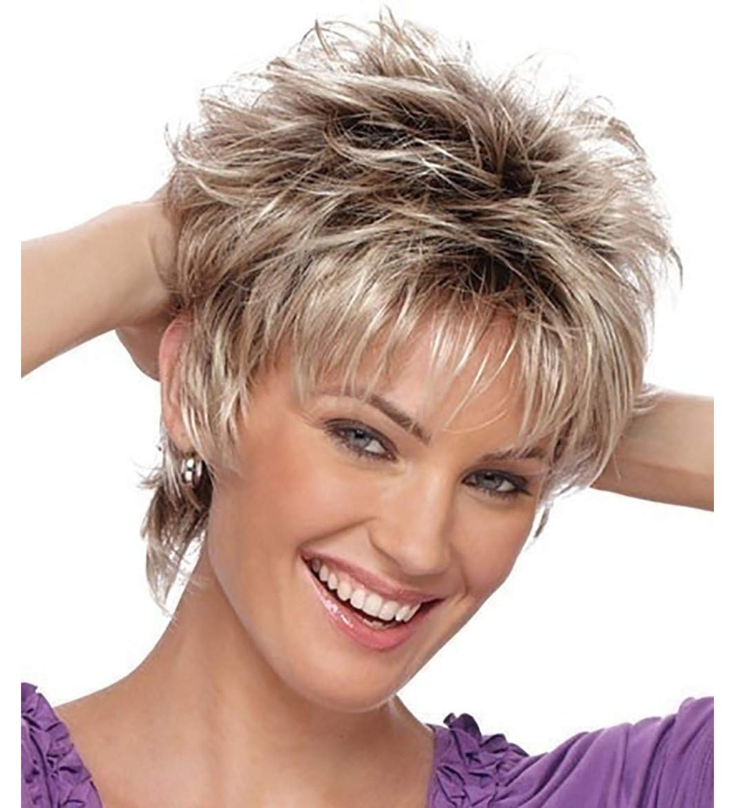 Chic Women Short Wig | 100% Human Hair Real Hair Wig for Cosplay & Parties | Fashionable Wave-Shaped Style - Buy Online on SooperMarket.com