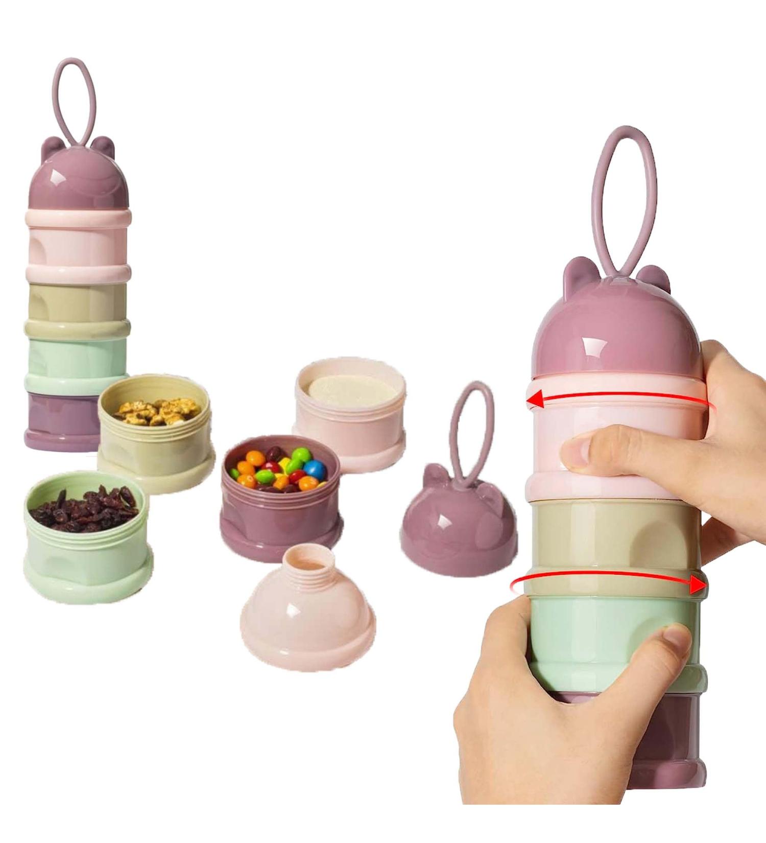 Stackable Baby Formula Dispenser with 4 Twist Lock Compartments - Light Purple - Buy Online on SooperMarket.com
