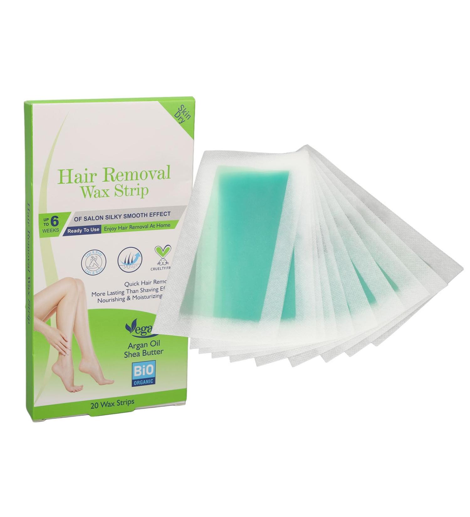 20 Wax Strips for Hair Removal - Gentle & Safe Deep-Cleaning Wax for Dry Skin - Perfect for Home Use - Buy Online on SooperMarket.com