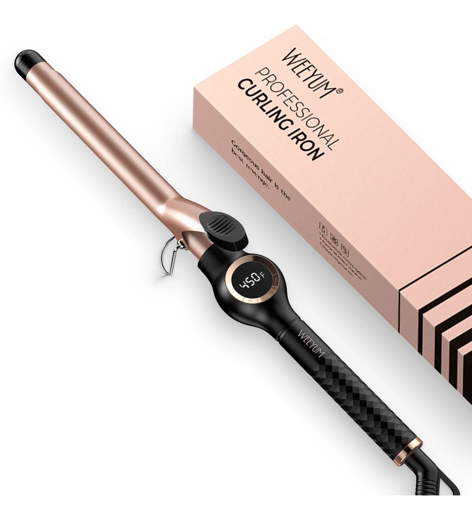 3/4 Inch Long Barrel Curling Iron - Ceramic Tourmaline Hair Wand - Dual Voltage - Buy Online on SooperMarket.com