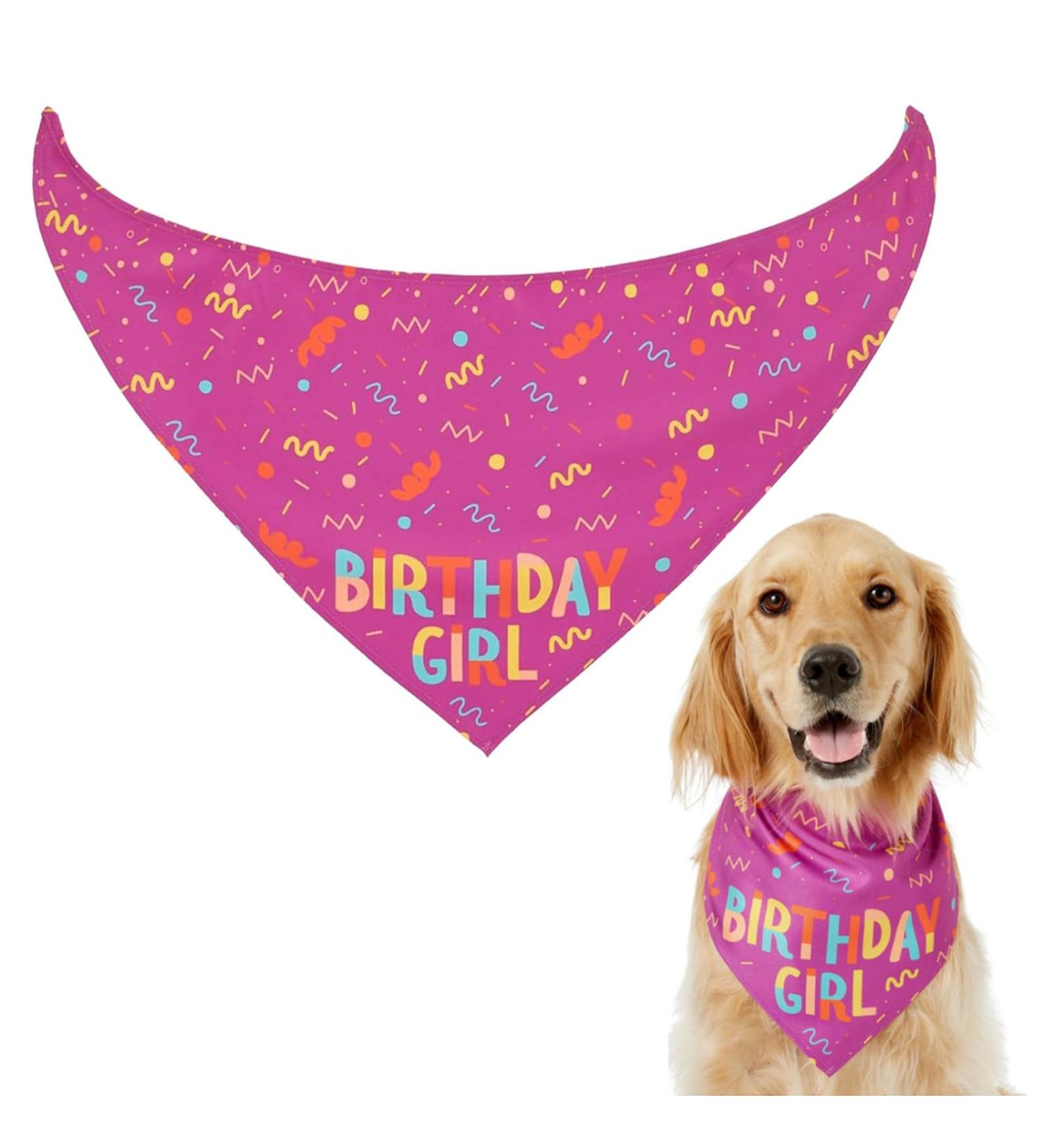 NPQ Pink Dog Birthday Bandana Adjustable Pet Birthday Bandana for Samll Dog Cat Pig Ect Your Pet's Special Day for Small Pets Birthday Party Supplies - Buy Online on SooperMarket.com