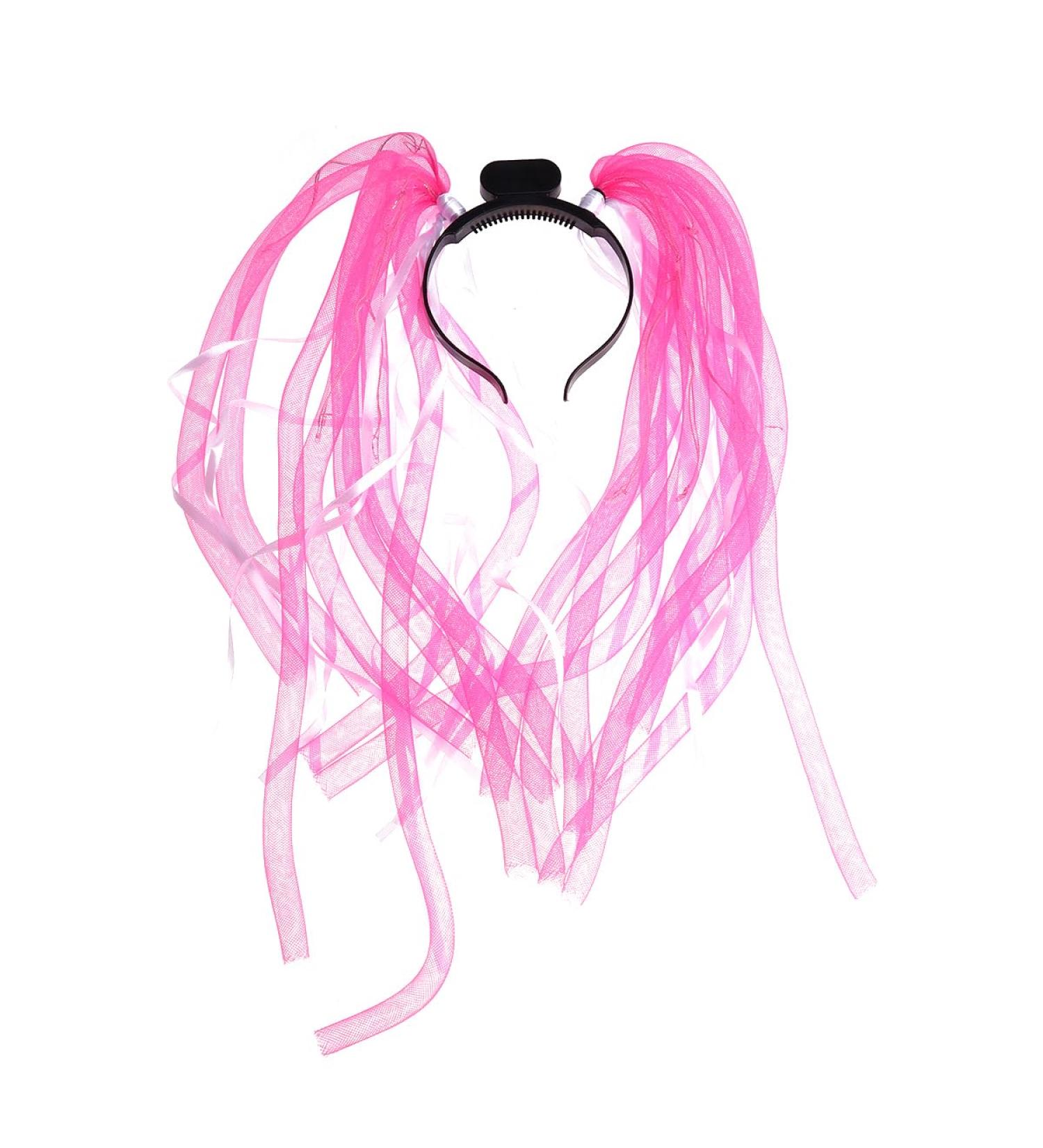 FOMIYES LED Braid 1pc Glow in Dark Headwear Led Flash Braid Hair Hoop Funny Headwear for Halloween Easter Party Hair Band Mardi Gras Noodle Braid Hair Accessories Bride Headband To Weave One Size Pink - Buy Online on SooperMarket.com