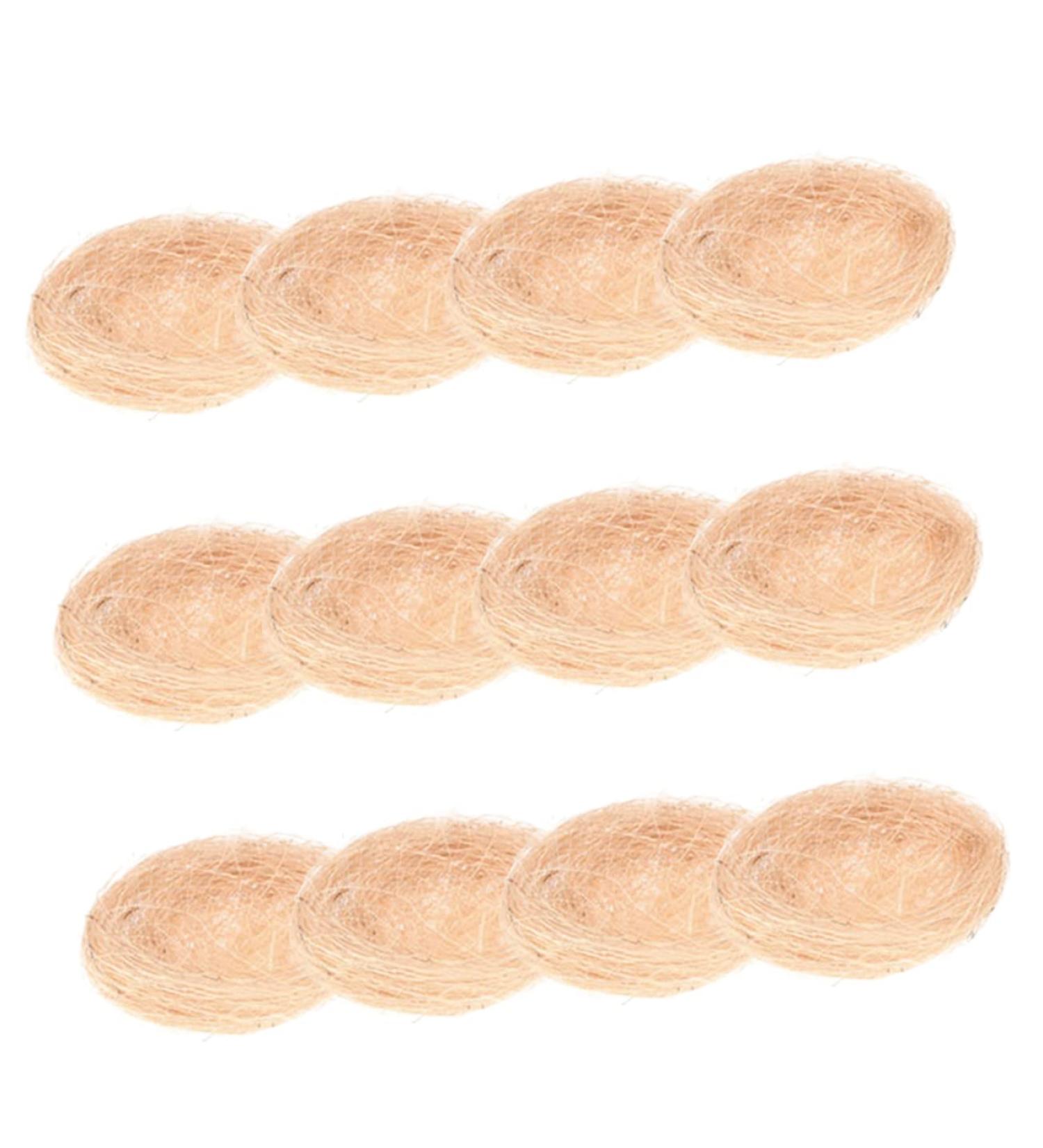 Unomor 12th Simulated Bird Nest - Mini Decorative Rattan & Hemp Silk Nest for Home Culture - 12x12cm - Buy Online on SooperMarket.com
