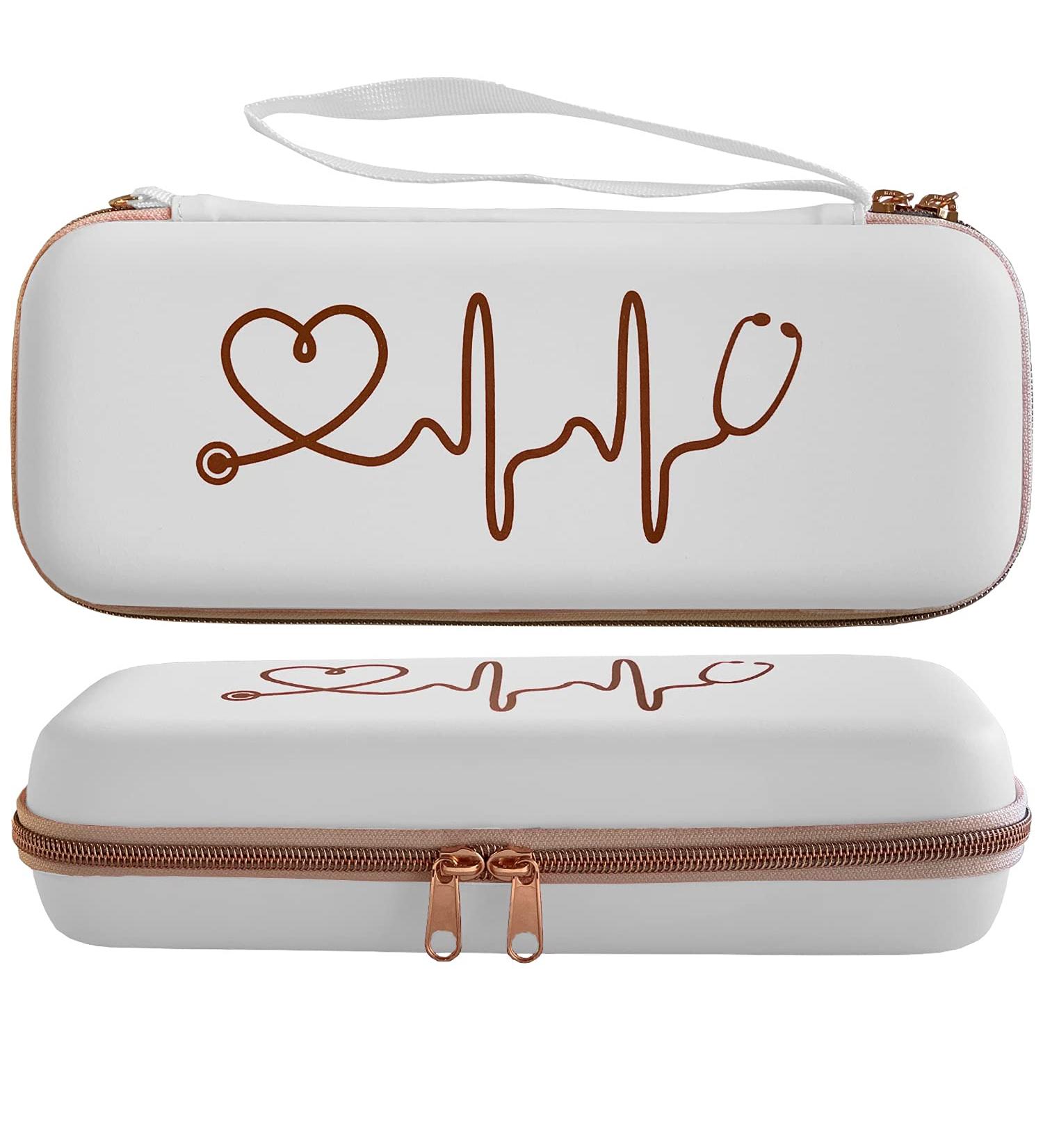 Stethoscope Case for Nurses - Fits 3M Littmann MDF & Omron | Extra Room for EMT Shears & Penlight | White Rosegold - Buy Online on SooperMarket.com
