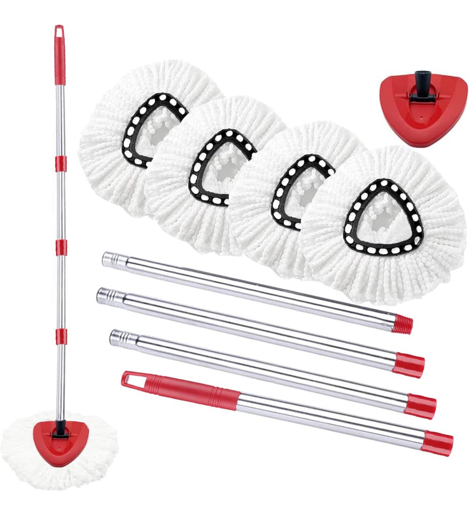 KLYFAR Mop Replace Head - 4 Pack Microfiber Refills for O Cedar EasyWring Spin Mop | Compatible with Ocedar 1 Tank System | 58in Handle | White - Buy Online on SooperMarket.com