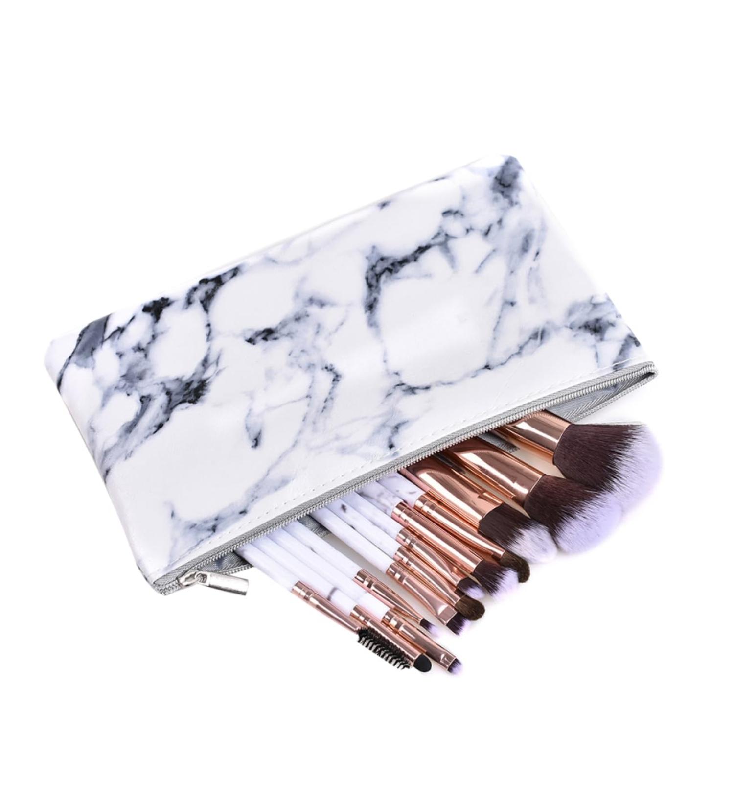 Baluue 12pcs Powder Marble Bristles Nylon Kit Brush Handle Makeup Cosmetics Synthetic - Buy Online on SooperMarket.com