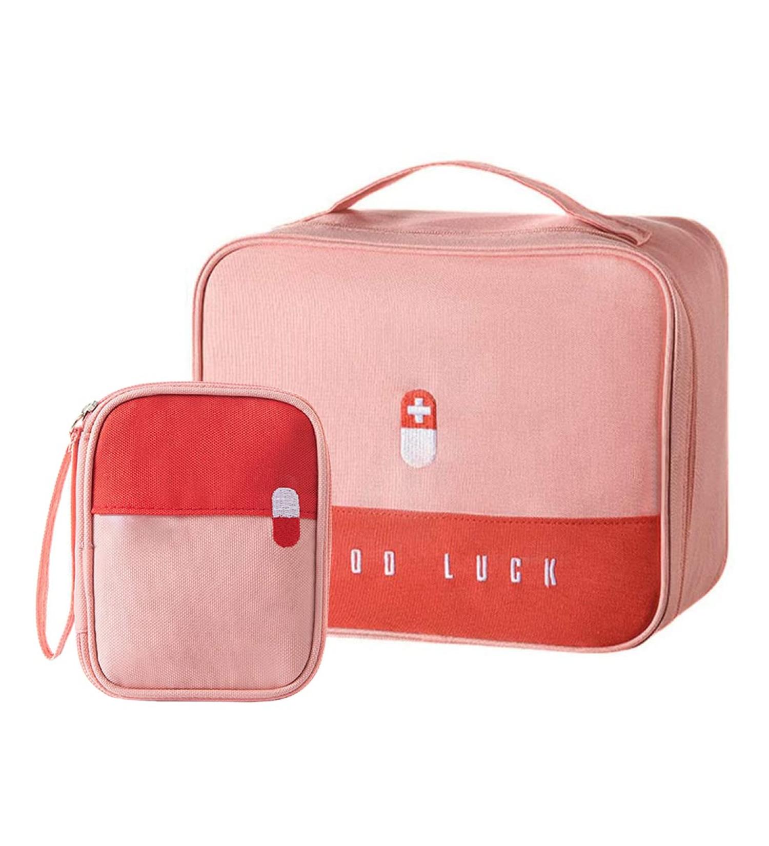 Large Capacity Waterproof Medication Bag - 2 Pack for Home Office & Travel - Pink Medical Emergency Storage - Buy Online on SooperMarket.com
