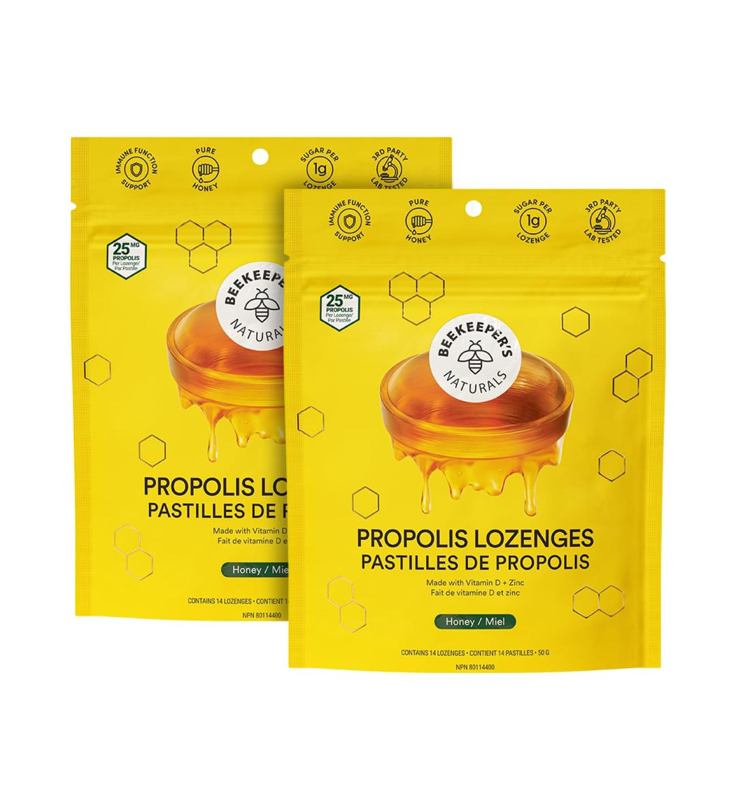 Soothing Honey Cough Drops - Immune Support with Vitamin D Zinc and Propolis - by Beekeeper's Naturals - Throat Soothing Lozenges 14 Ct(2pack) Honey 14 count (Pack of 2) - Buy Online on SooperMarket.com