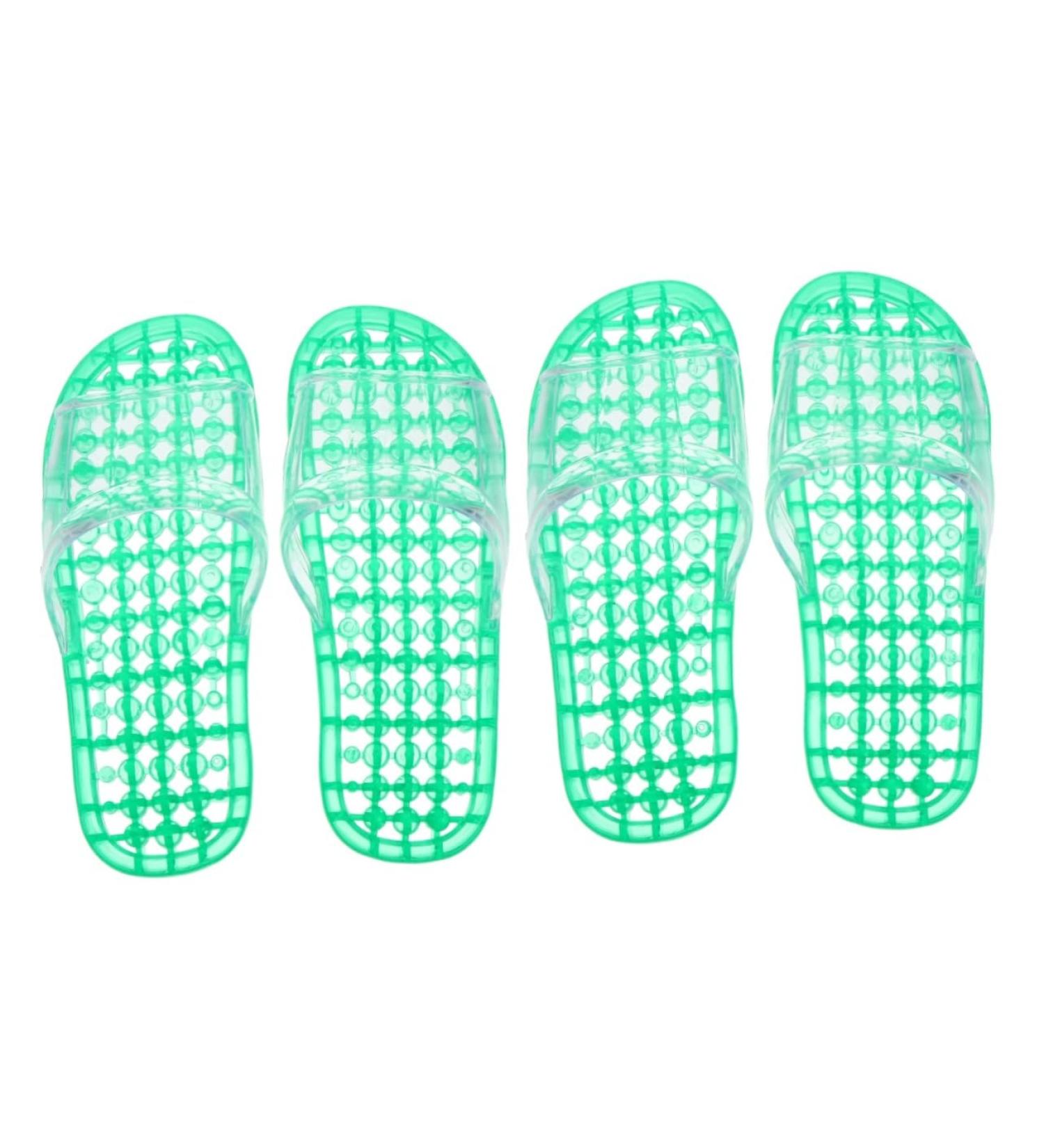 MAGICLULU 2 Pairs Slippers Quick Drying Shower Slippers Green Home Indoor Slippers Non Dorm Shoes Gym Foot Spa Soak Tub Shower Footware Massaging Travel Pvc Household Plastic Barrel 23x9cm 6x2pcs Greenx2pcs - Buy Online on SooperMarket.com