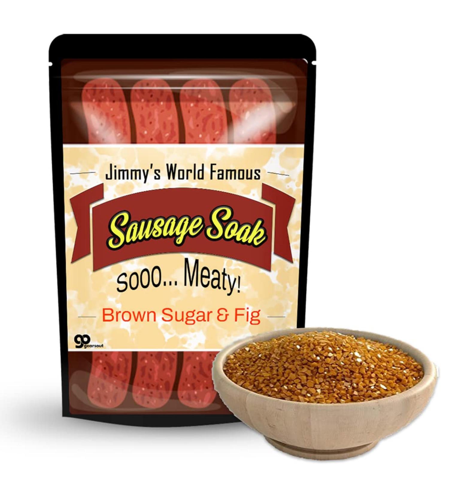 Jimmy's Sausage Soak Bath Salts - Premium Bath Soak for Men in Brown Sugar & Fig Fragrance - Funny Gift for Meat Lovers - Ideal for Dad, Boyfriend, Husband - Stocking Stuffers and Gift Baskets - Buy Online on SooperMarket.com