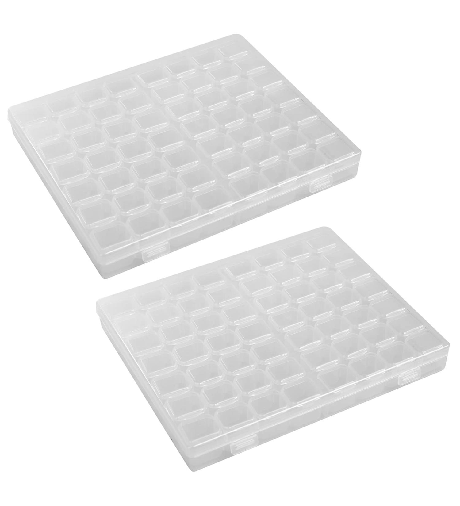 KVSERT 2X 56 Grid Tool Diy Removable Clear Plastic Organizer Nail Art Rhinestone - Buy Online on SooperMarket.com