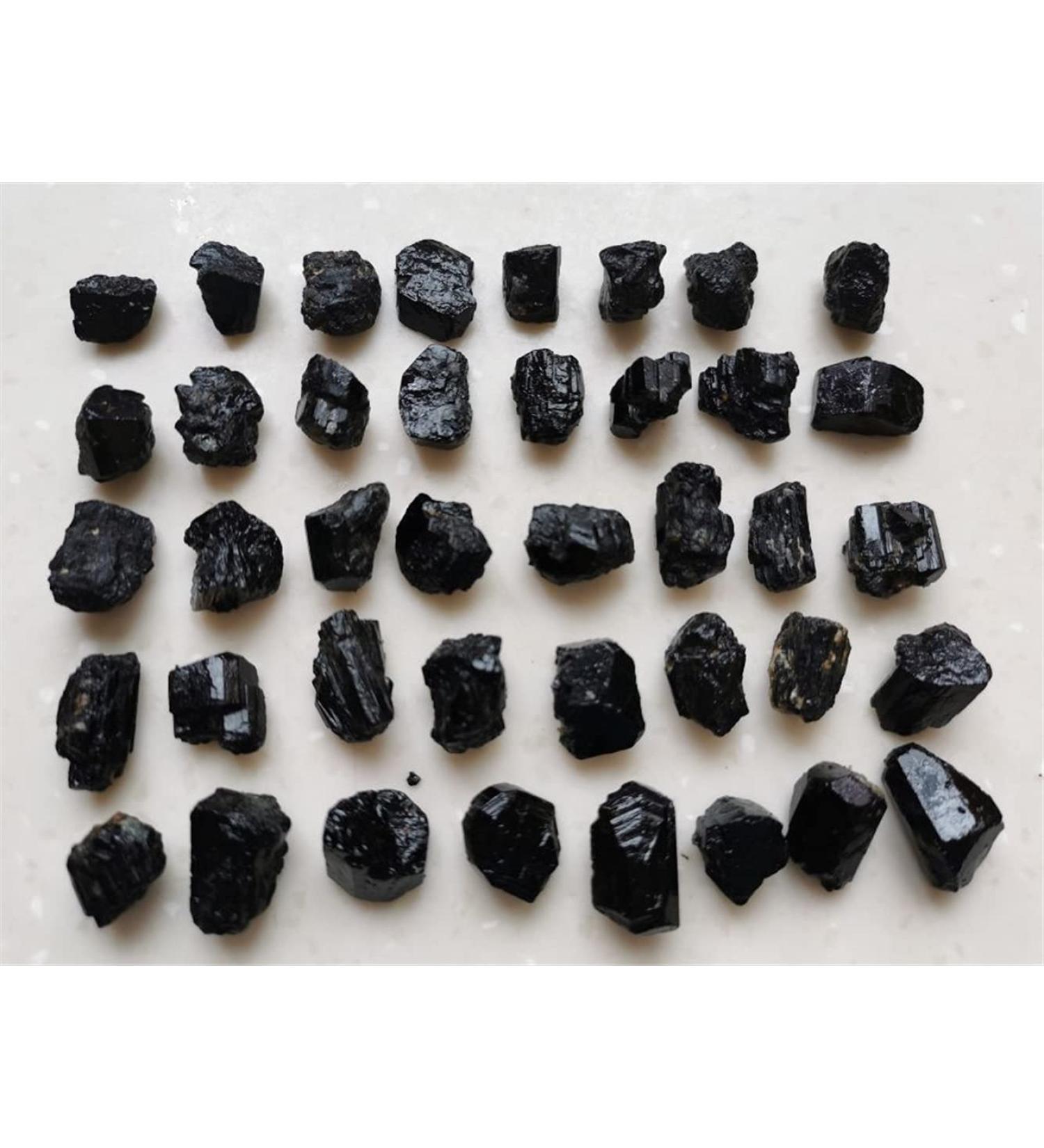 for 40pcs Lot Natural Black Tourmaline Rough Stone Rock Specimen60-70g s ningxiao - Buy Online on SooperMarket.com