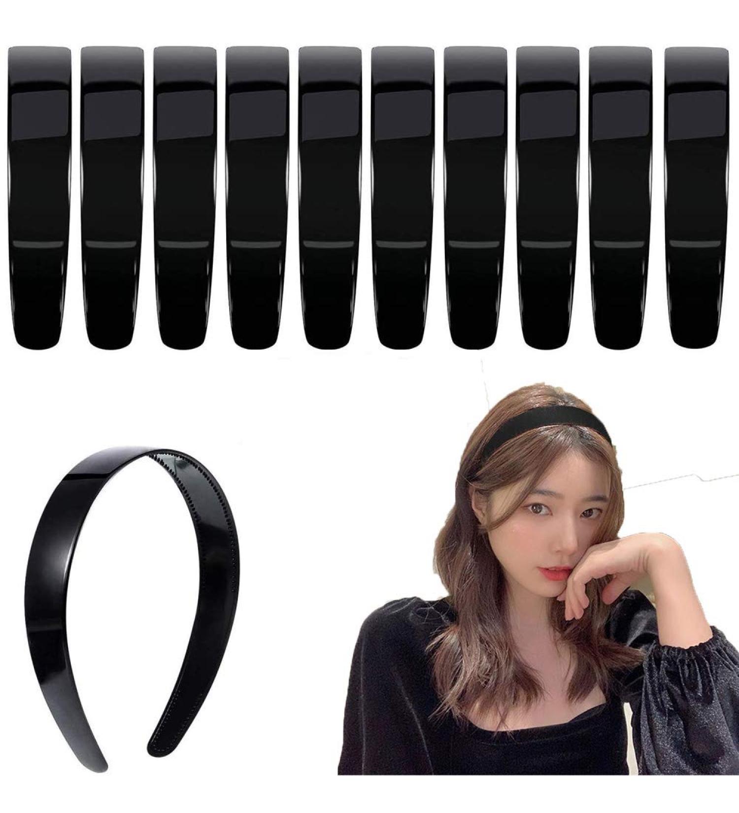 20Pieces 1 Inch Wide Hard Plastic Headband Plain craft Headband Plastic Hairband for DIY Hair accessories Women Girl Black - Buy Online on SooperMarket.com