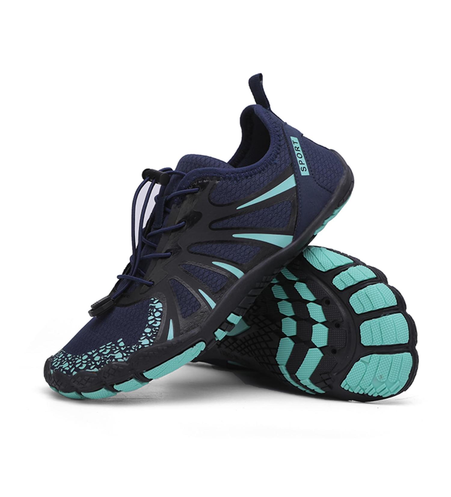Surwin Barefoot Shoes for Men & Women - Non-Slip Quick Drying Water & Beach Shoes | Sizes 36-47 | Breathable & Lightweight Aquasiums in Navy Blue - Buy Online on SooperMarket.com