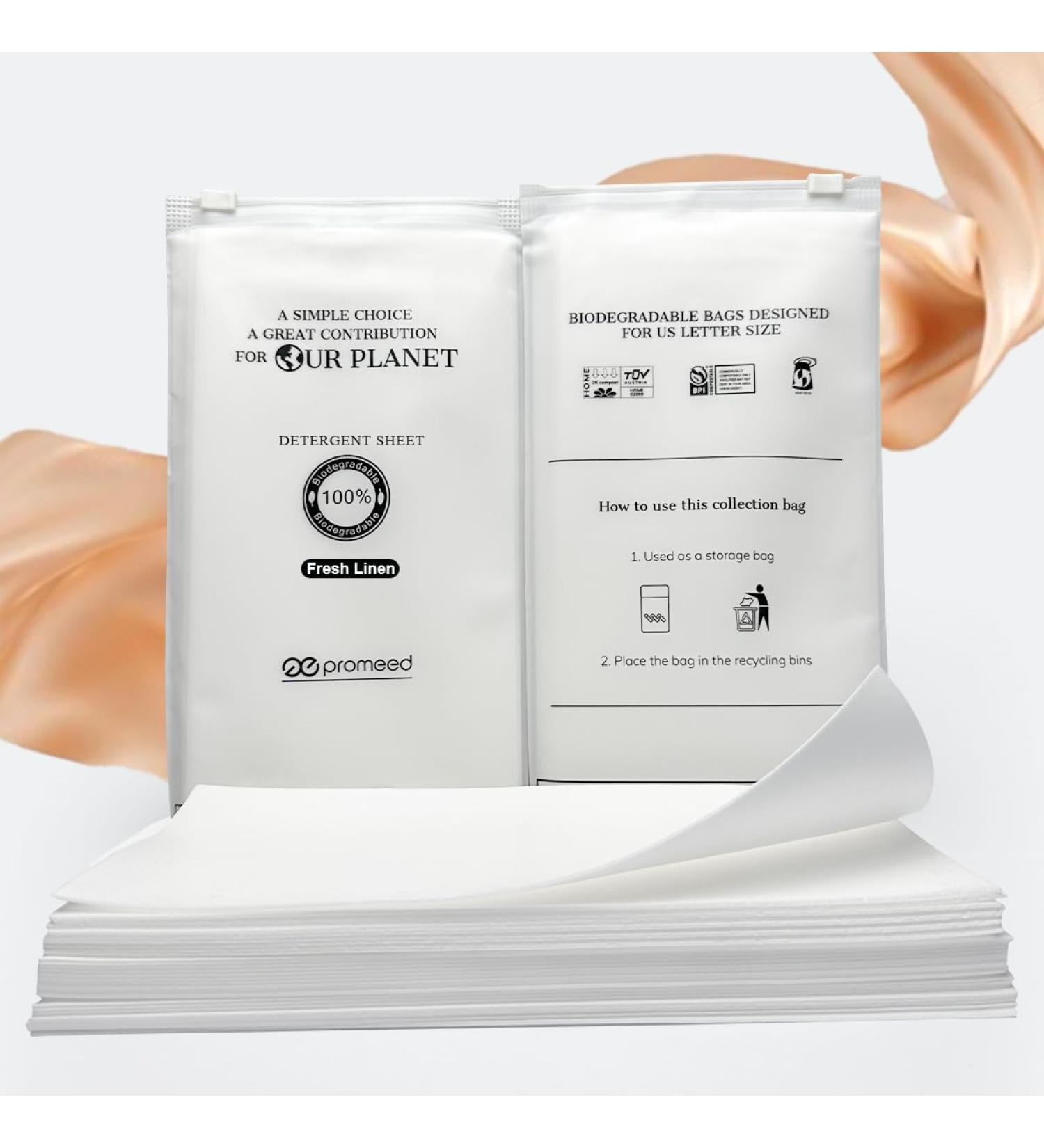 Promeed Silk Detergent Sheets - Eco-Friendly Plastic-Free Delicate Laundry Wash for 60 Loads | Gentle Fresh Linen Scent Space Saving & Easy to Carry - Buy Online on SooperMarket.com