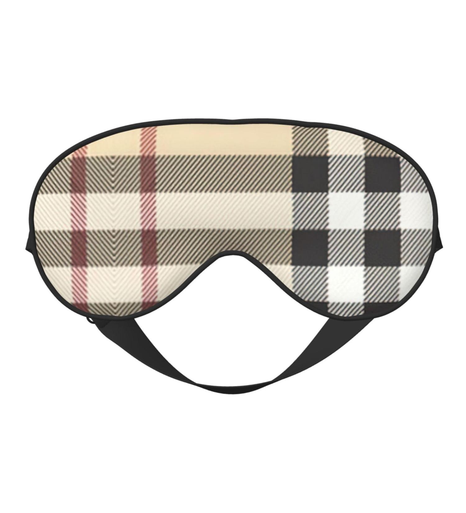 SSIMOO Gray Plaid Sleep Eye Mask for Women | Breathable Travel Eye Patch | Perfect Relaxation Accessory - Buy Online on SooperMarket.com