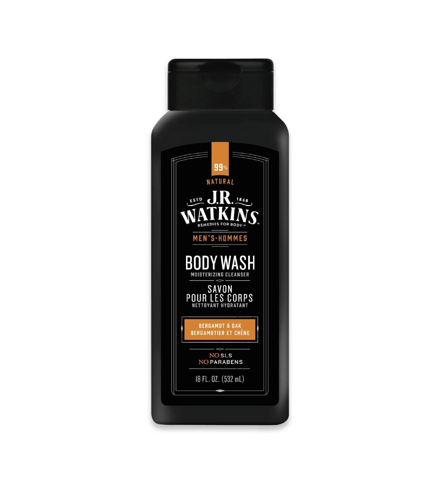 J R Watkins Men's Body Wash - Bergamot & Oak, 18 fl oz | Refreshing & Invigorating Clean - Buy Online on SooperMarket.com