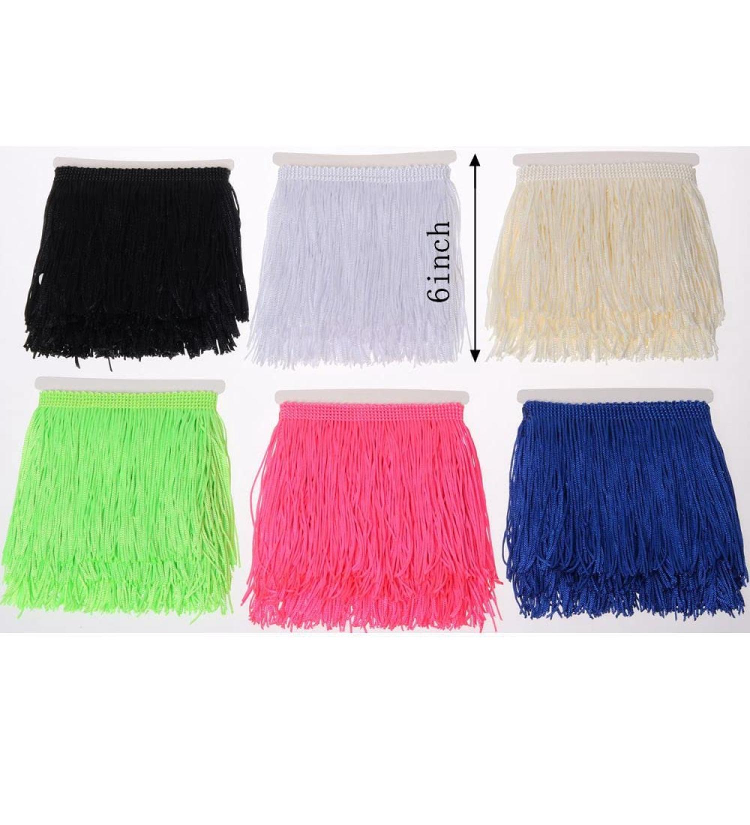 HEARTWISH Fringe Trim Lace Tassel Ribbon 12 Yards Multi-Colored - Perfect for Clothes, Accessories, Latin Wedding Dress, DIY Lamp Shade Decoration - Buy Online on SooperMarket.com