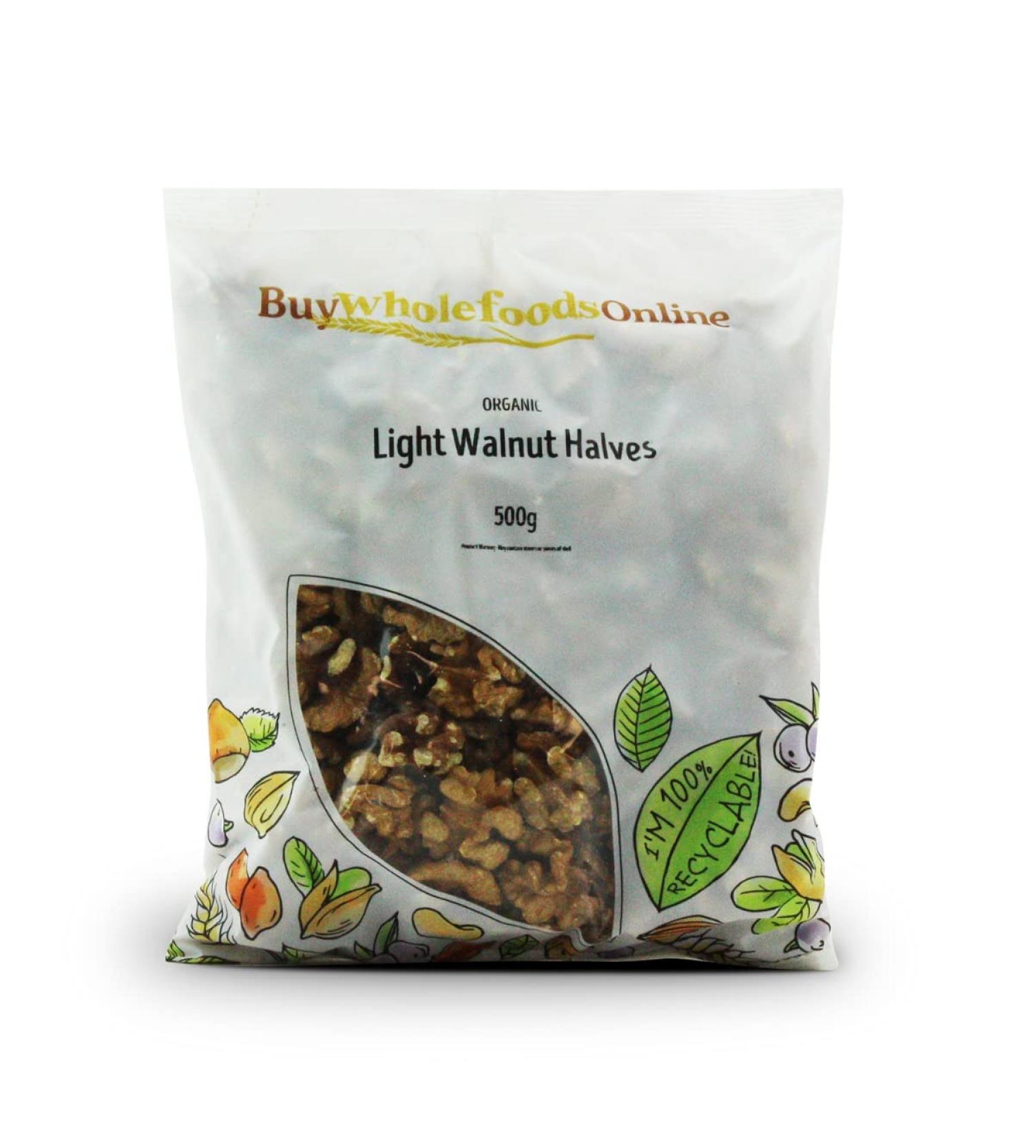 Organic Walnuts Light Halves 500g (BWFO)