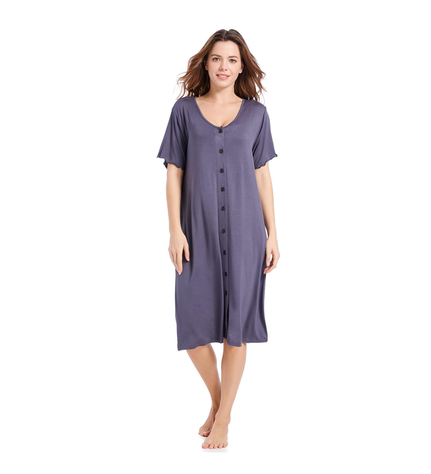 Jecarden Women's Maternity Nightgown | Short Sleeve | Hospital Childbirth Sleepwear - Buy Online on SooperMarket.com