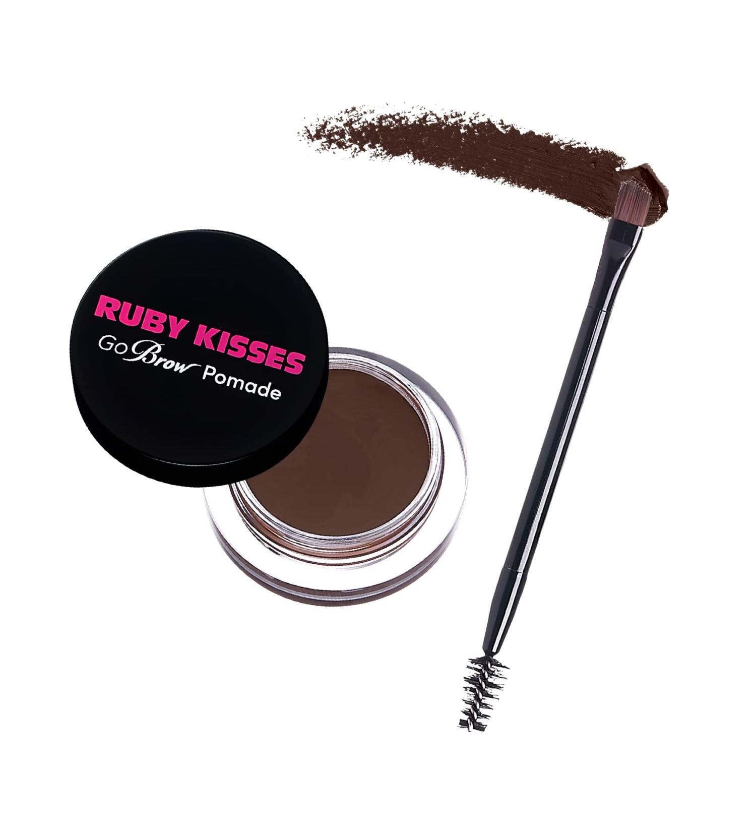 Ruby Kisses Go Brow Pomade - Dark Brown | Water-resistant, Long-lasting, Smudge-proof Eyebrows - Buy Online on SooperMarket.com