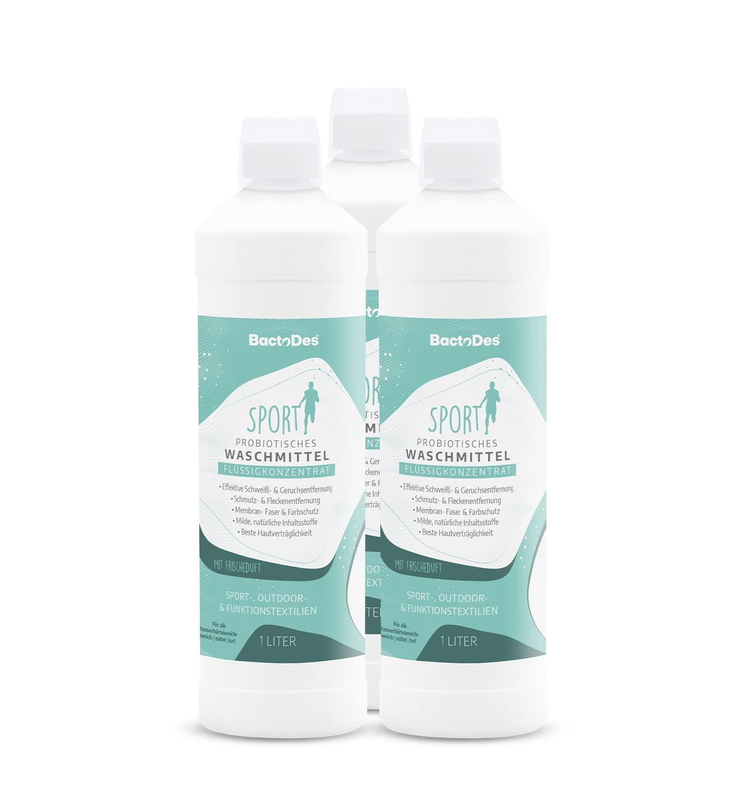 Buy BACTODES BWash Sports Detergent 3x1L - Probiotic Liquid Detergent for Sports Clothing - Effective Against Sweat with Fresh Fragrance - Ideal for Outdoor & Functional Wear - Buy Online on SooperMarket.com