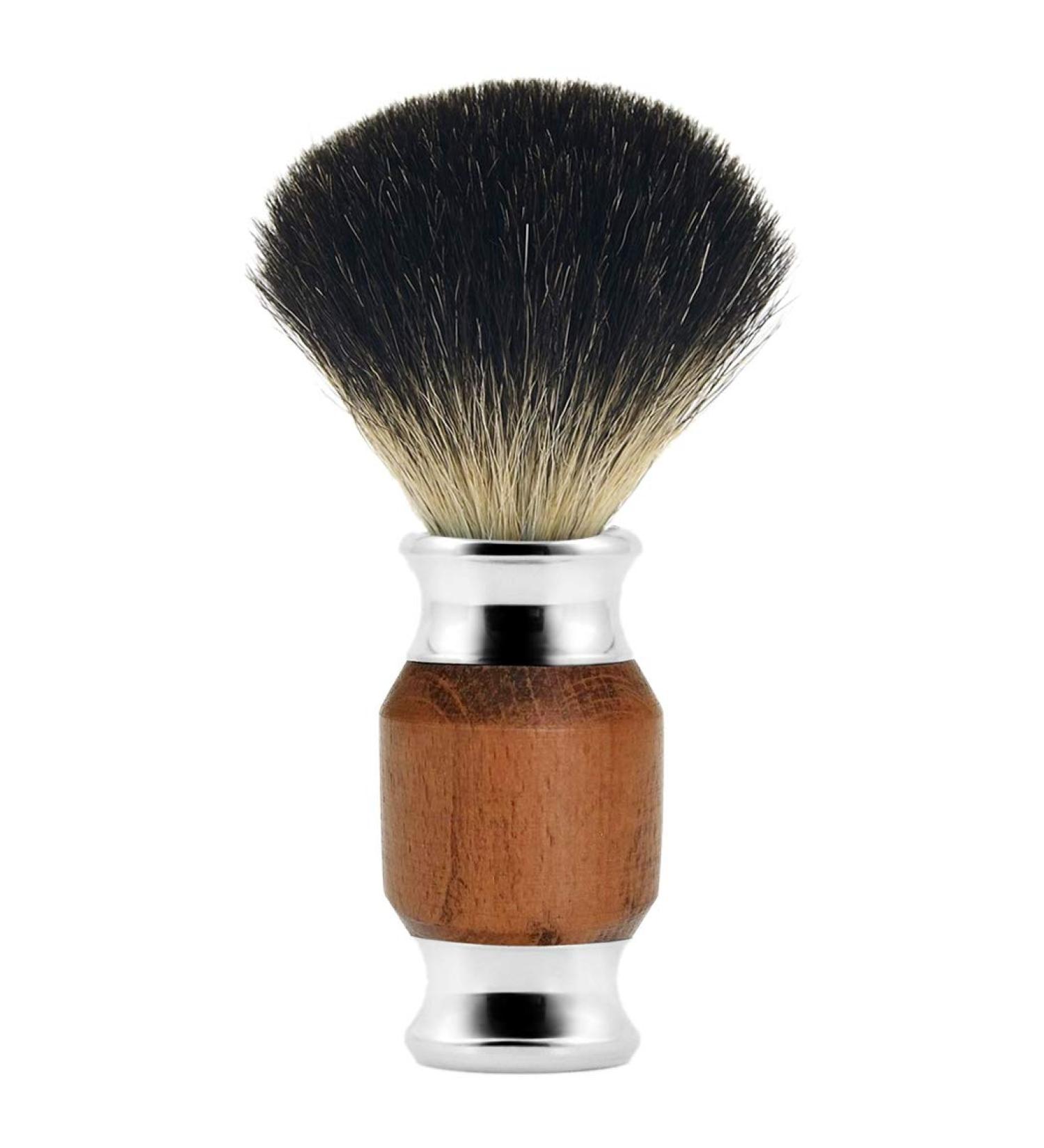1Pcs Pure Hair Beard Brush - Men's Shaving Brush with Wooden Handle for Perfect Grooming & Styling - Buy Online on SooperMarket.com