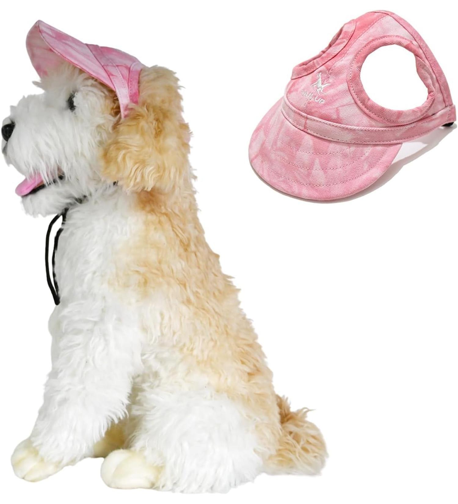 BT BEAR Baseball Cap for Dogs - Adjustable Summer Hat with Ear Holes for Small & Medium Dogs | XL Batik Pink - Buy Online on SooperMarket.com