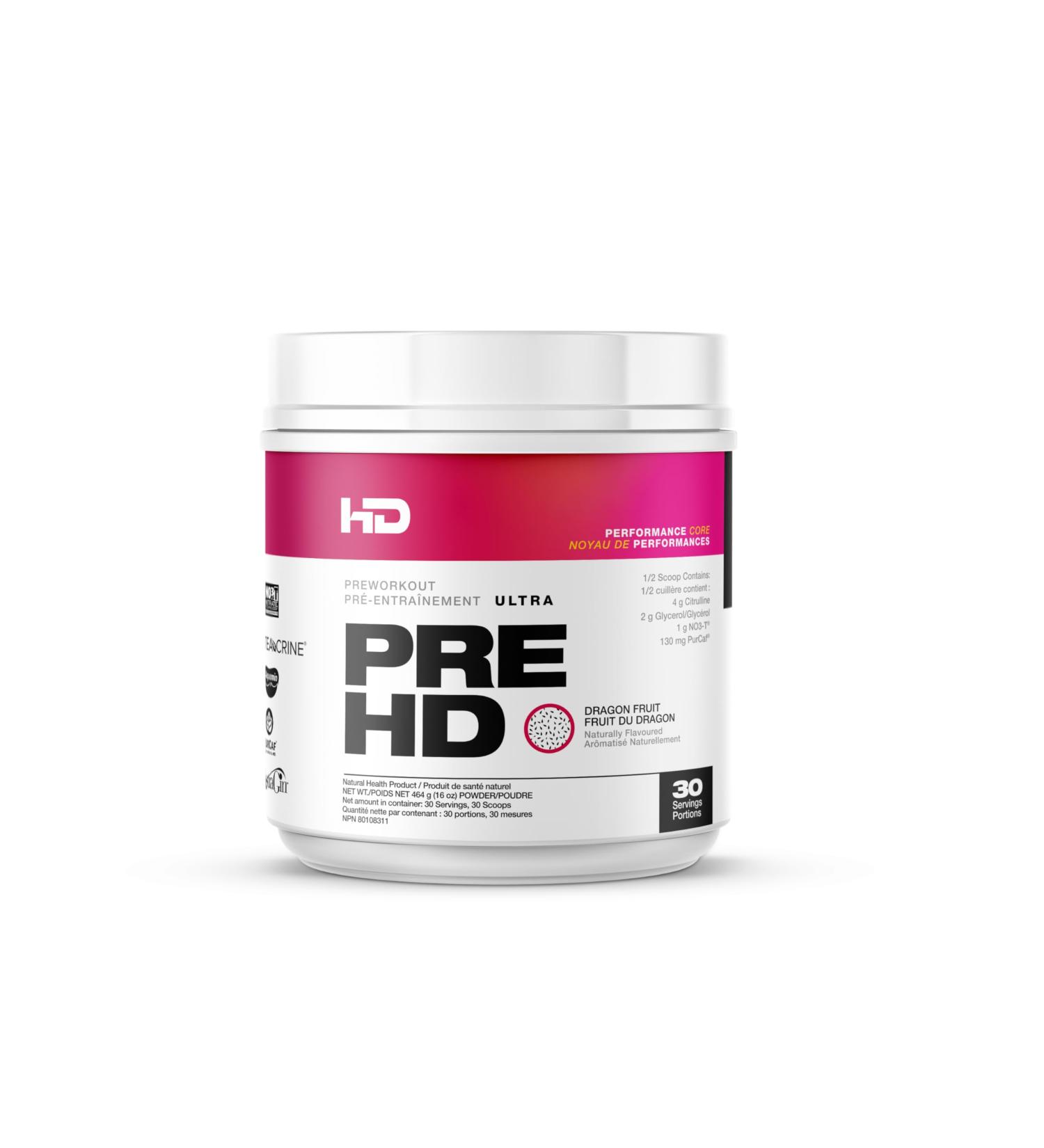 HD MUSCLE PreHD Ultra Pre Workout Powder | All in One Pre Workout | Strength & Endurance Nitric Oxide Pumps Intense Focus | L-Citrulline Creatine Arginine Nitrate Beta Alanine | 30 Servings (Dragon Fruit) Dragon Fruit 30 Servings