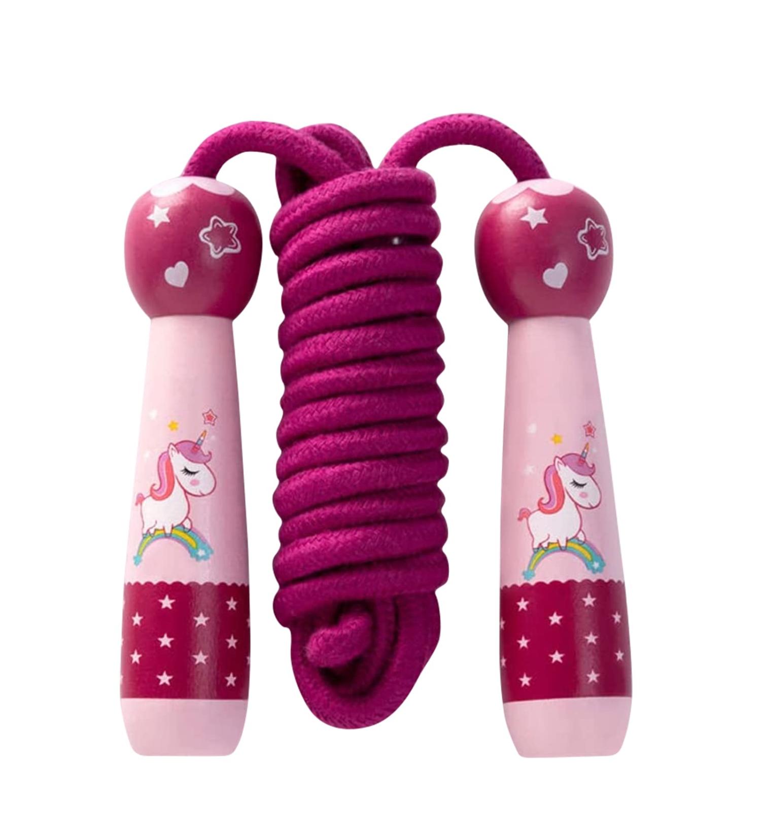 Buy Unicorn Jump Rope for Kids - Adjustable Cotton Rope with Cartoon Wooden Handle - Perfect for Sports Training & Fun! - Buy Online on SooperMarket.com