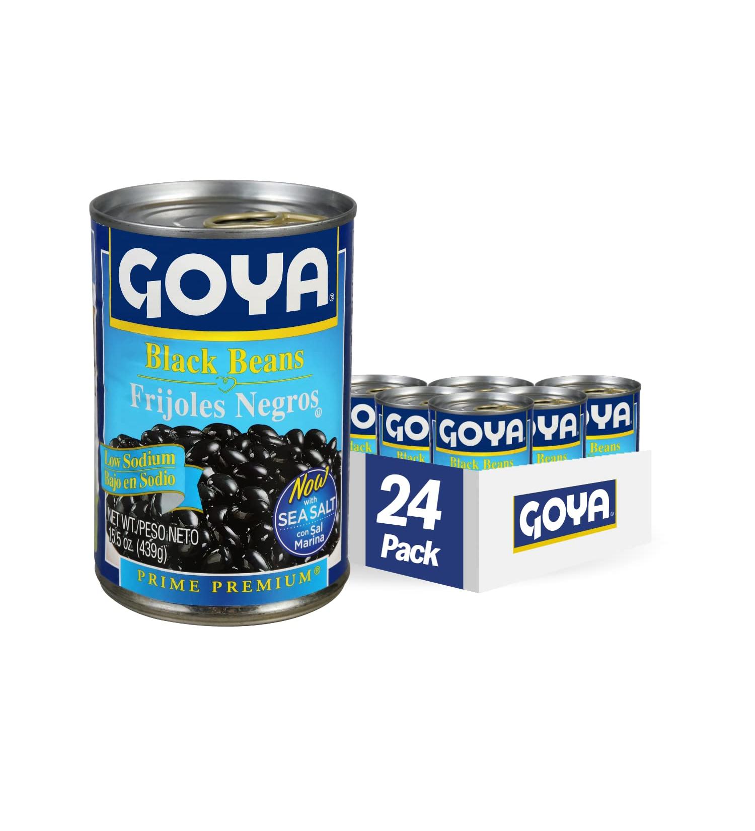 Goya Foods Low Sodium Black Beans 15.5 Ounce (Pack of 24) - Buy Online on SooperMarket.com