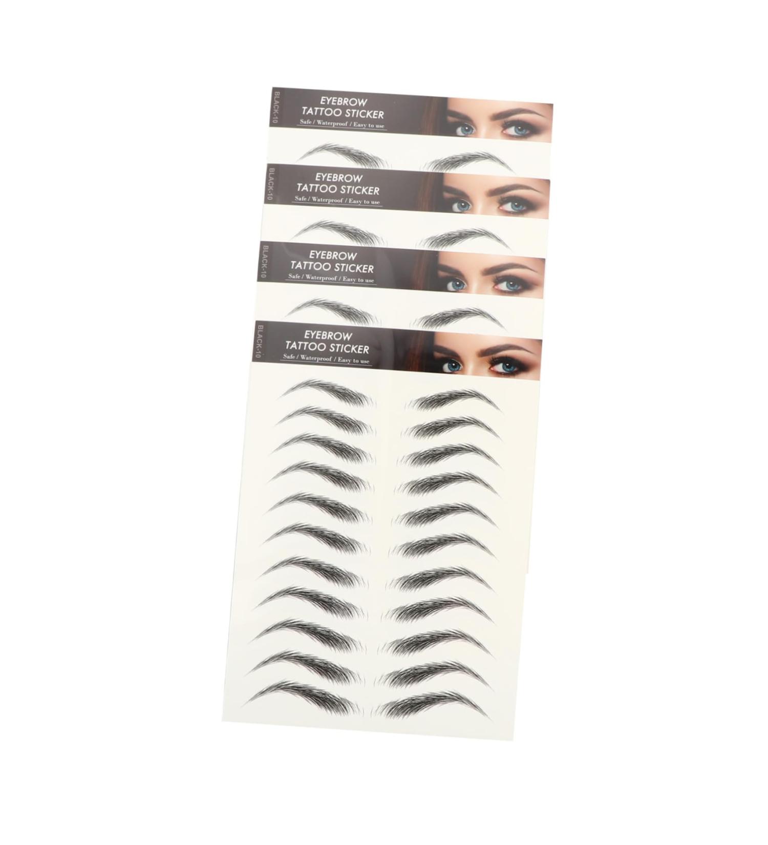 HAPINARY 4 Sheets Waterproof Eyebrow Stickers Brow False Eyebrows Cosmetics Eyebrow Transfer Stickers Artificial Eyebrow Eyebrow Tool Makeup Brow Sticker 21x14.8cm Black - Buy Online on SooperMarket.com