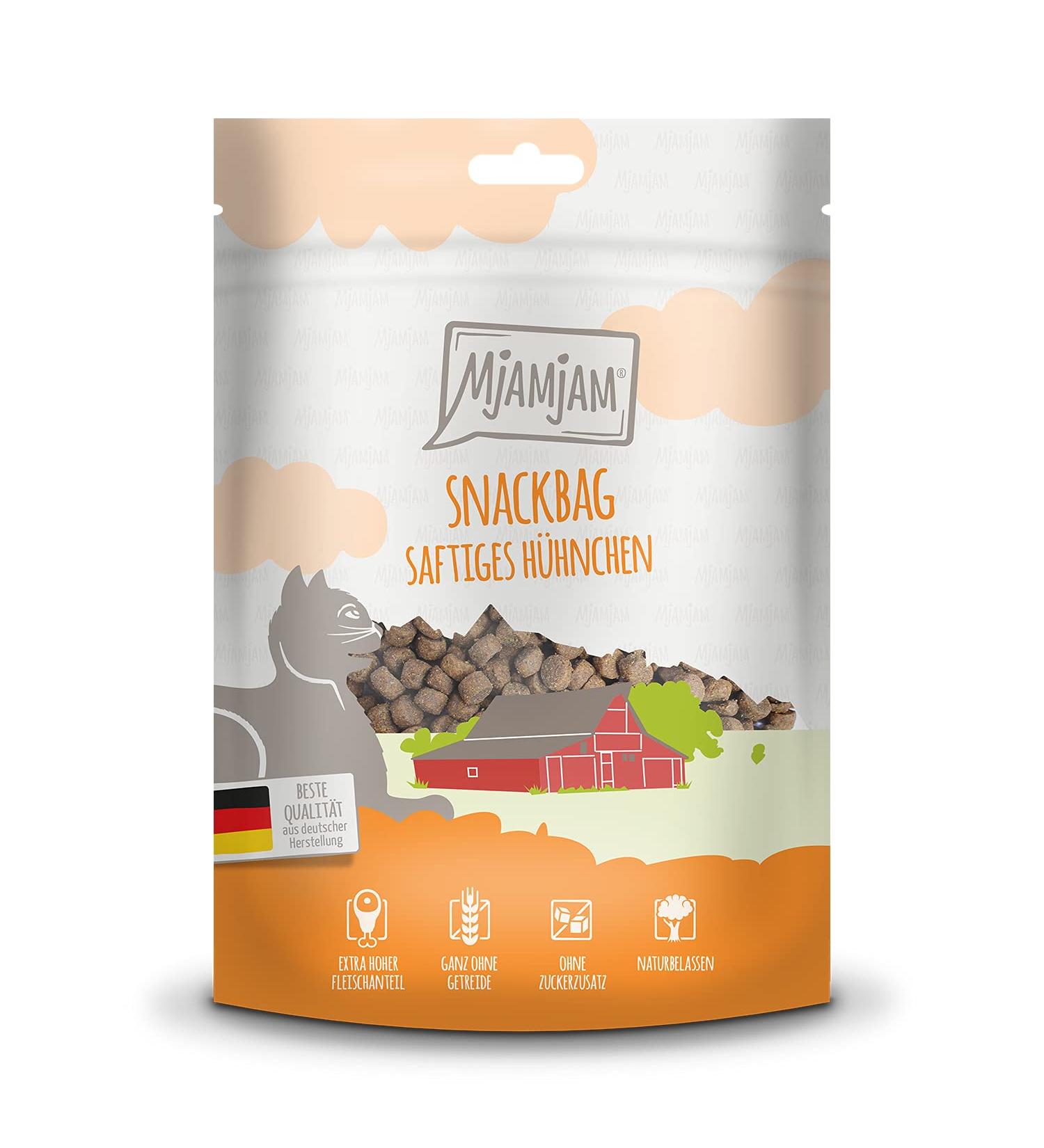Mjamjam Premium Katzensnack - Juicy Chicken Treats 125g | Natural No Synthetic Preservatives 1-Pack - Buy Online on SooperMarket.com