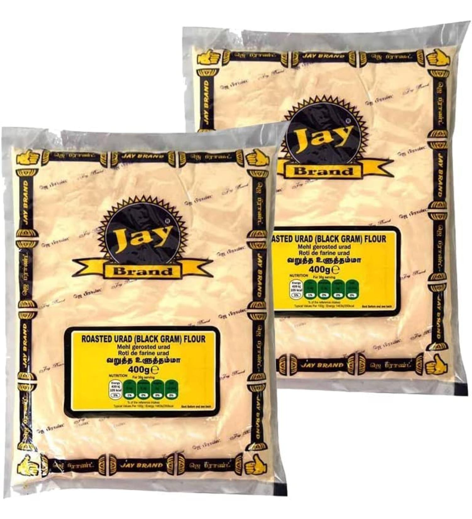 Seelans | Jay Brand Urad Flour | 400G | Papad Four | White Lentil Flour | Vegan | Nutritious | Indian Origin (Pack of 2) - Buy Online on SooperMarket.com