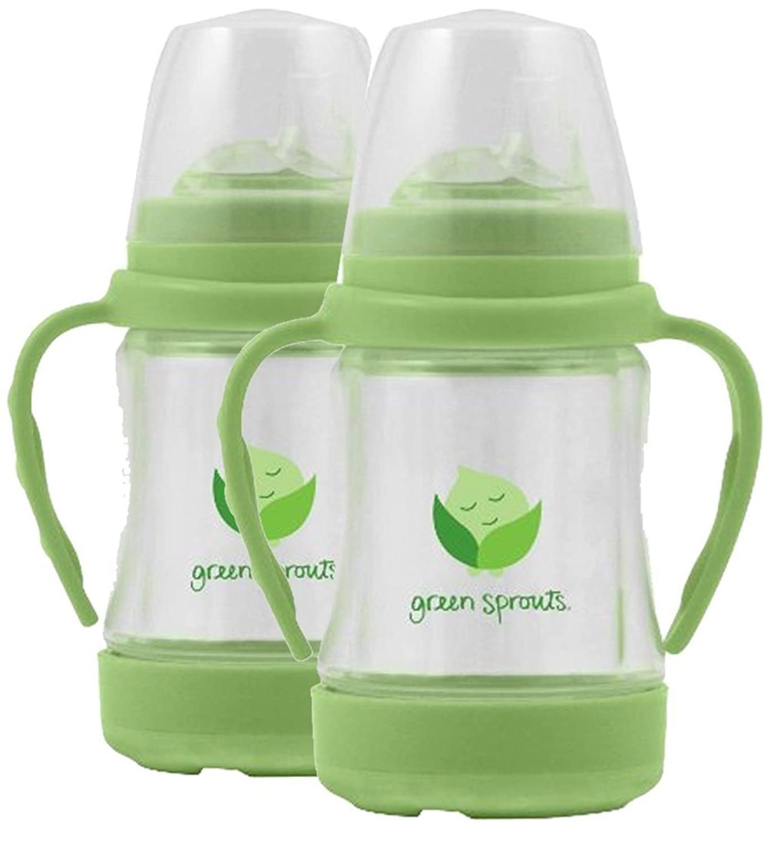 Sip 'n Straw Glass Cup Light Lime 1 Count by Green Sprouts (Pack of 2)